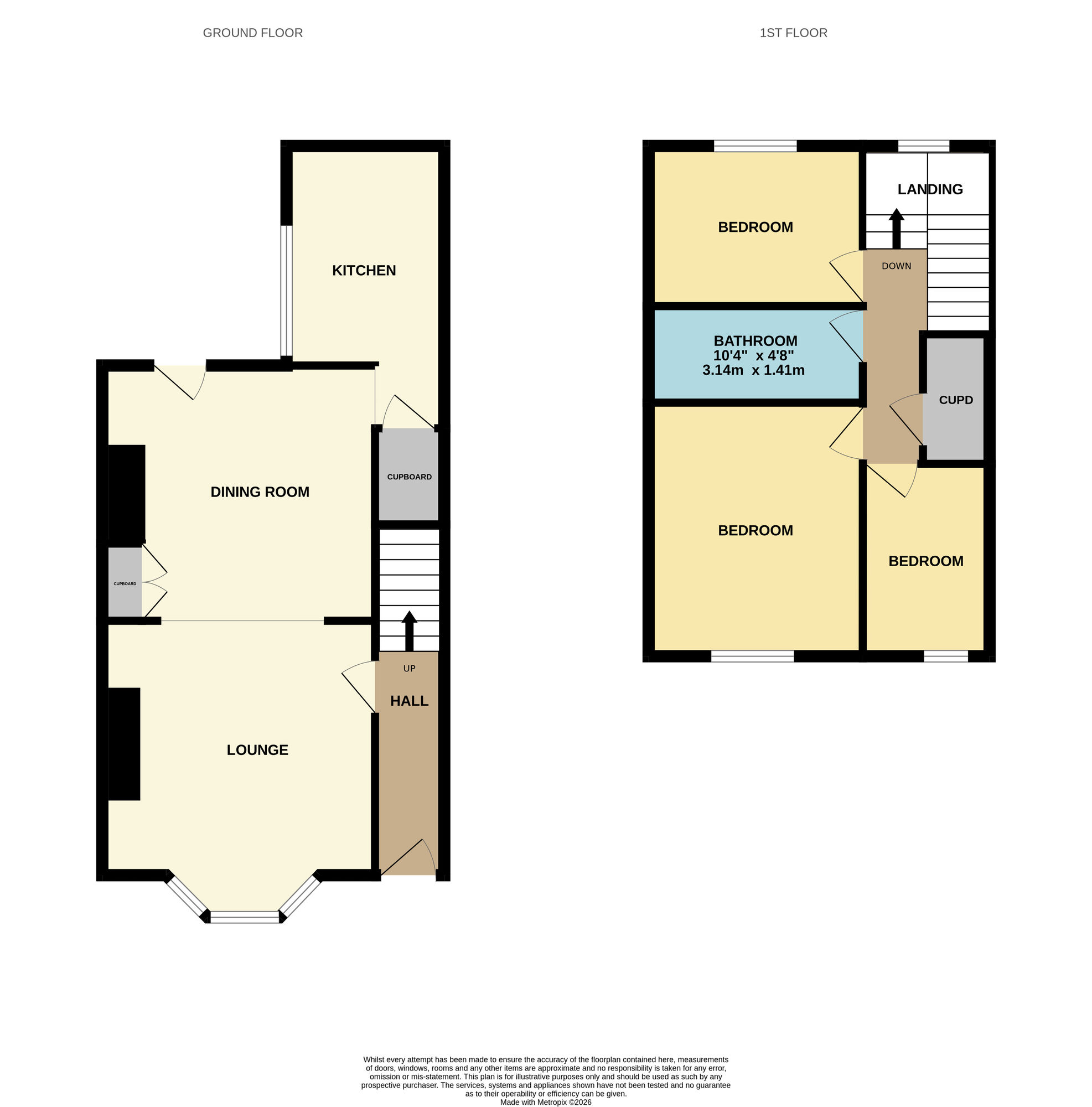 Floorplan of 3 bedroom Mid Terrace House for sale, Fountain Street, Guisborough, North Yorkshire, TS14