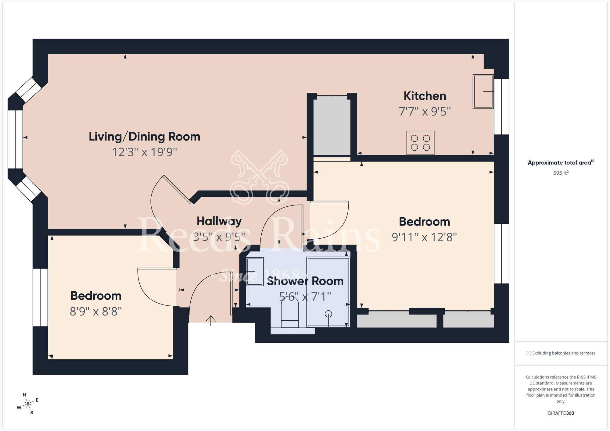 Floorplan of 2 bedroom Flat for sale, Westerdale Court, Guisborough, North Yorkshire, TS14