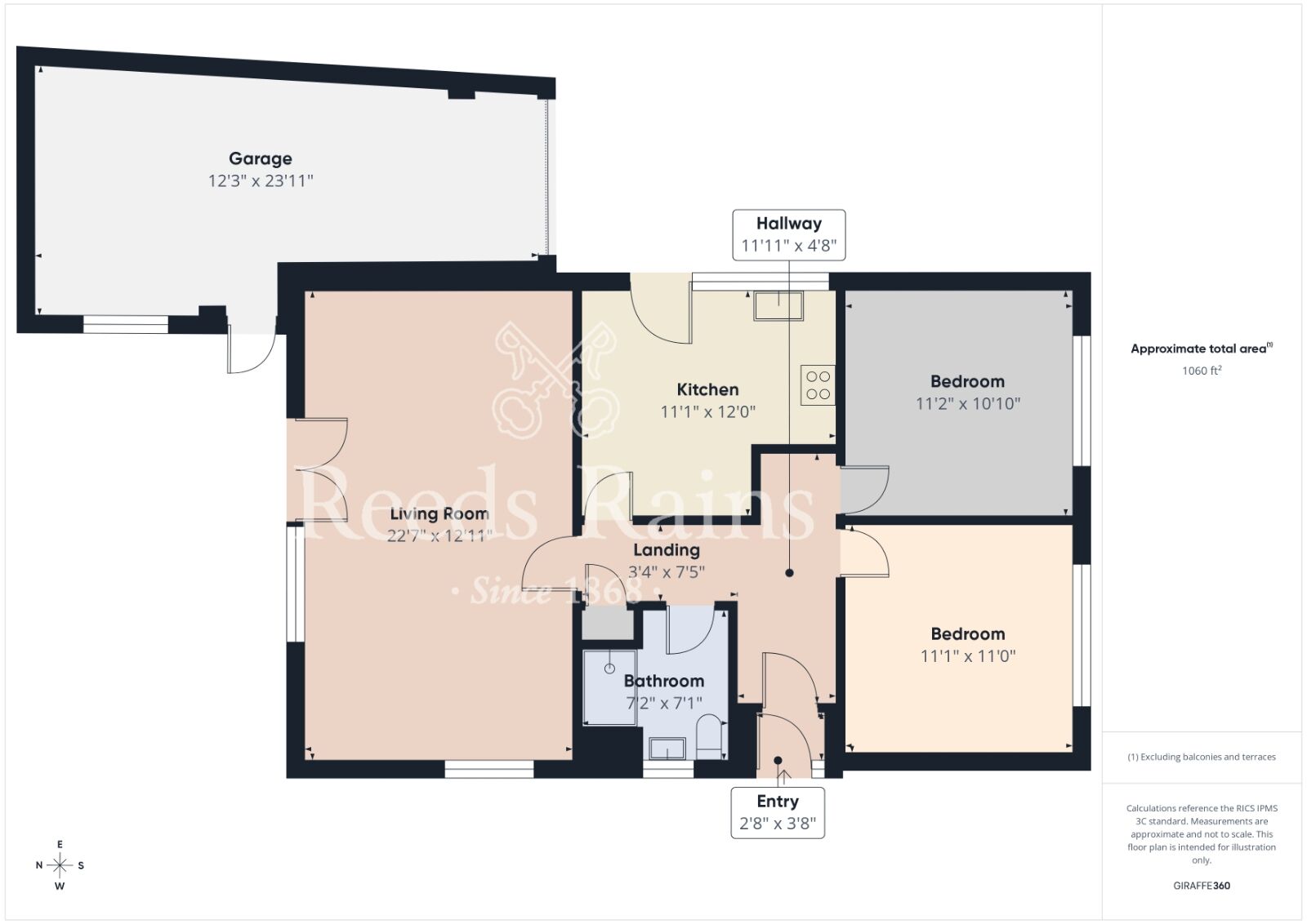 Floorplan of 2 bedroom Detached Bungalow for sale, Marlborough Avenue, Marske-by-the-Sea, North Yorkshire, TS11