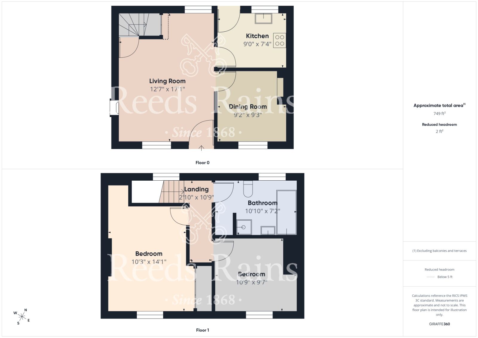 Floorplan of 2 bedroom End Terrace House for sale, Upleatham, Redcar, TS11