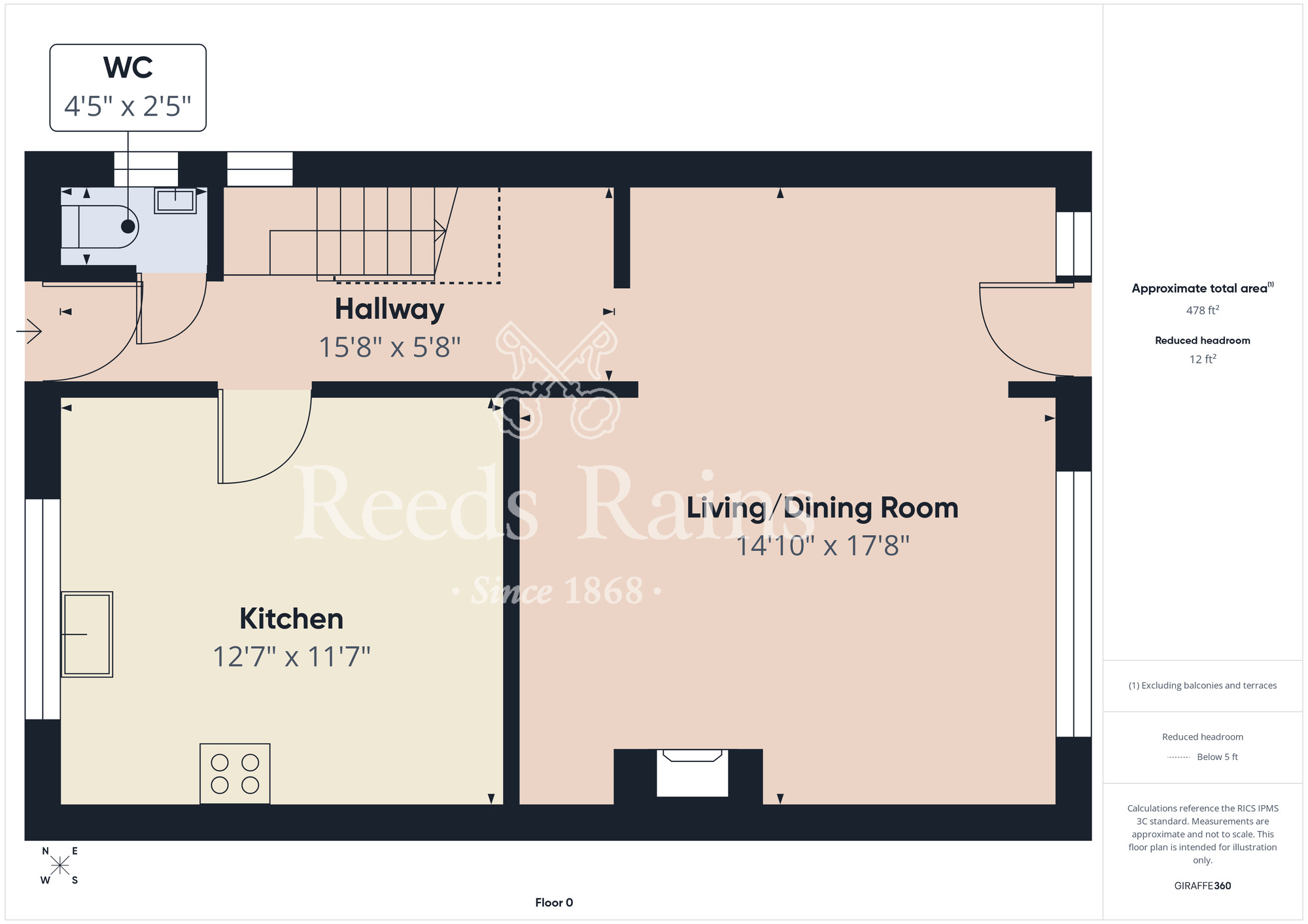 Floorplan of 4 bedroom Mid Terrace House for sale, Dorset Road, Guisborough, North Yorkshire, TS14