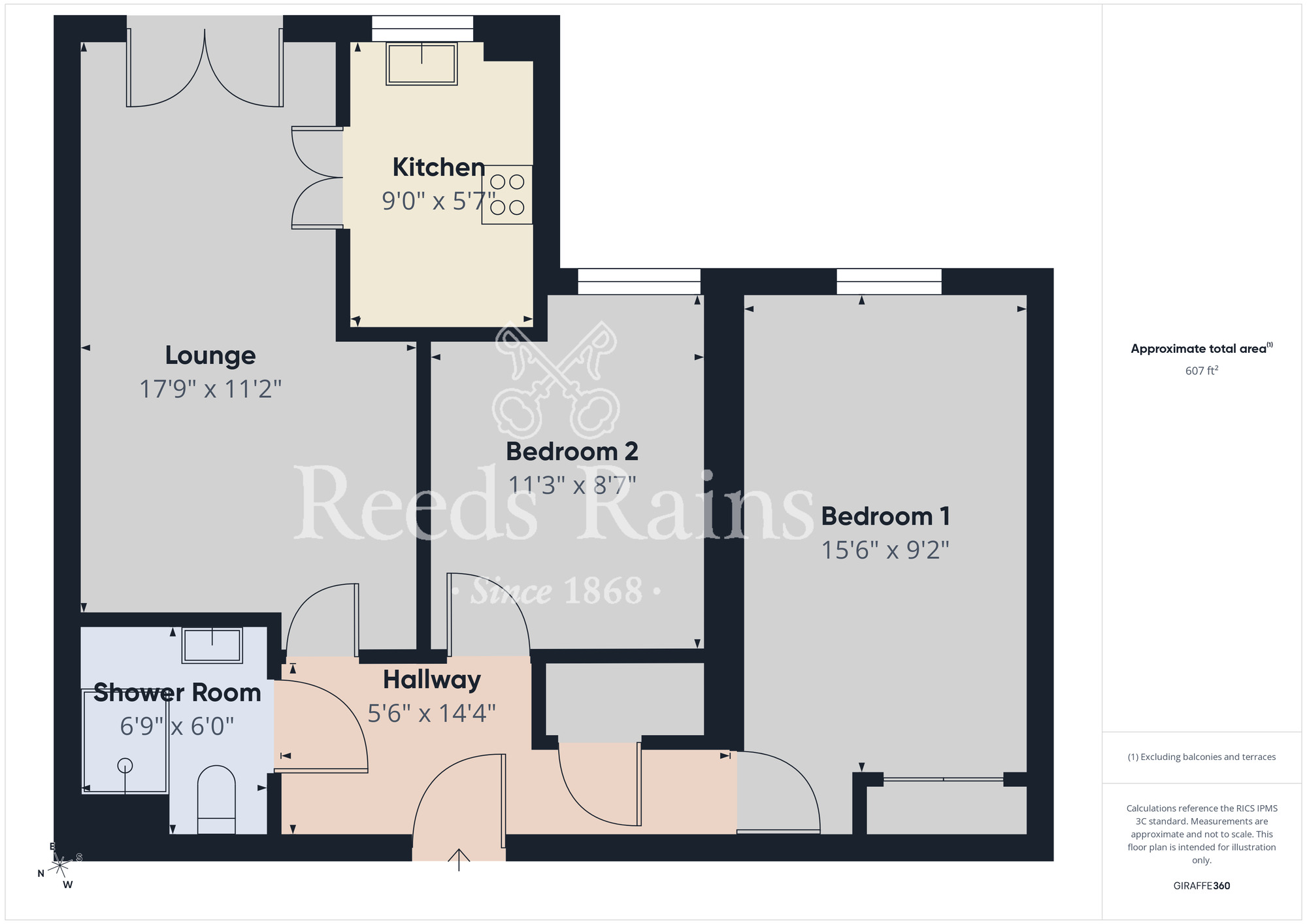 Floorplan of 2 bedroom Flat for sale, Constantine Court, Middlesbrough, North Yorkshire, TS1