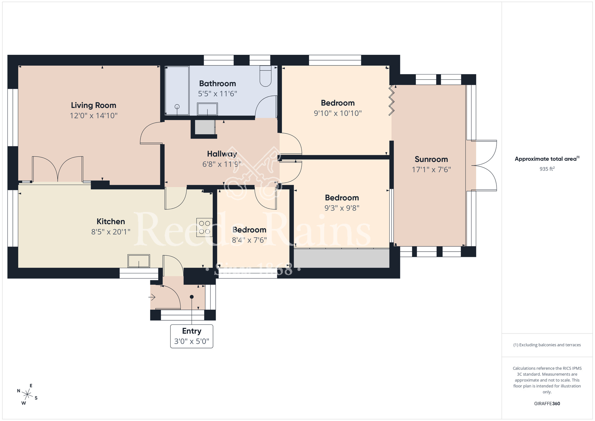 Floorplan of 3 bedroom Detached Bungalow for sale, Wheatlands Close, Guisborough, North Yorkshire, TS14