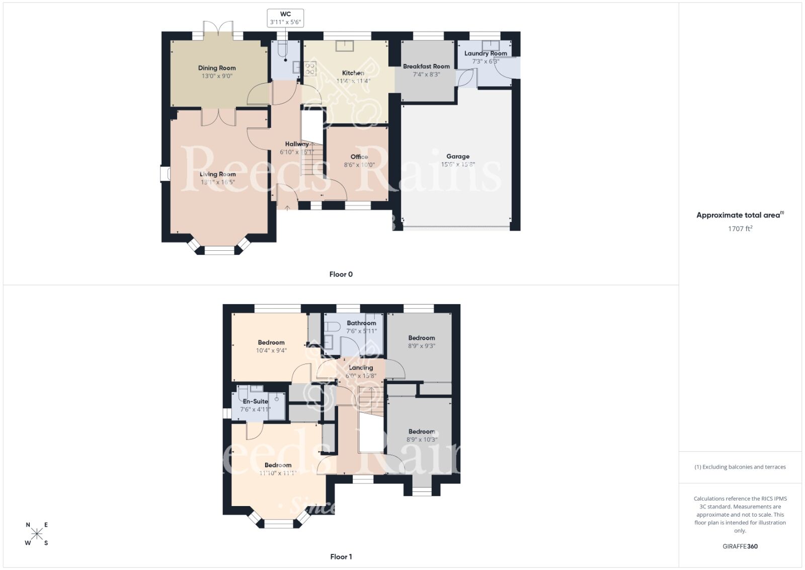 Floorplan of 4 bedroom Detached House for sale, Roseberry Mount, Guisborough, North Yorkshire, TS14