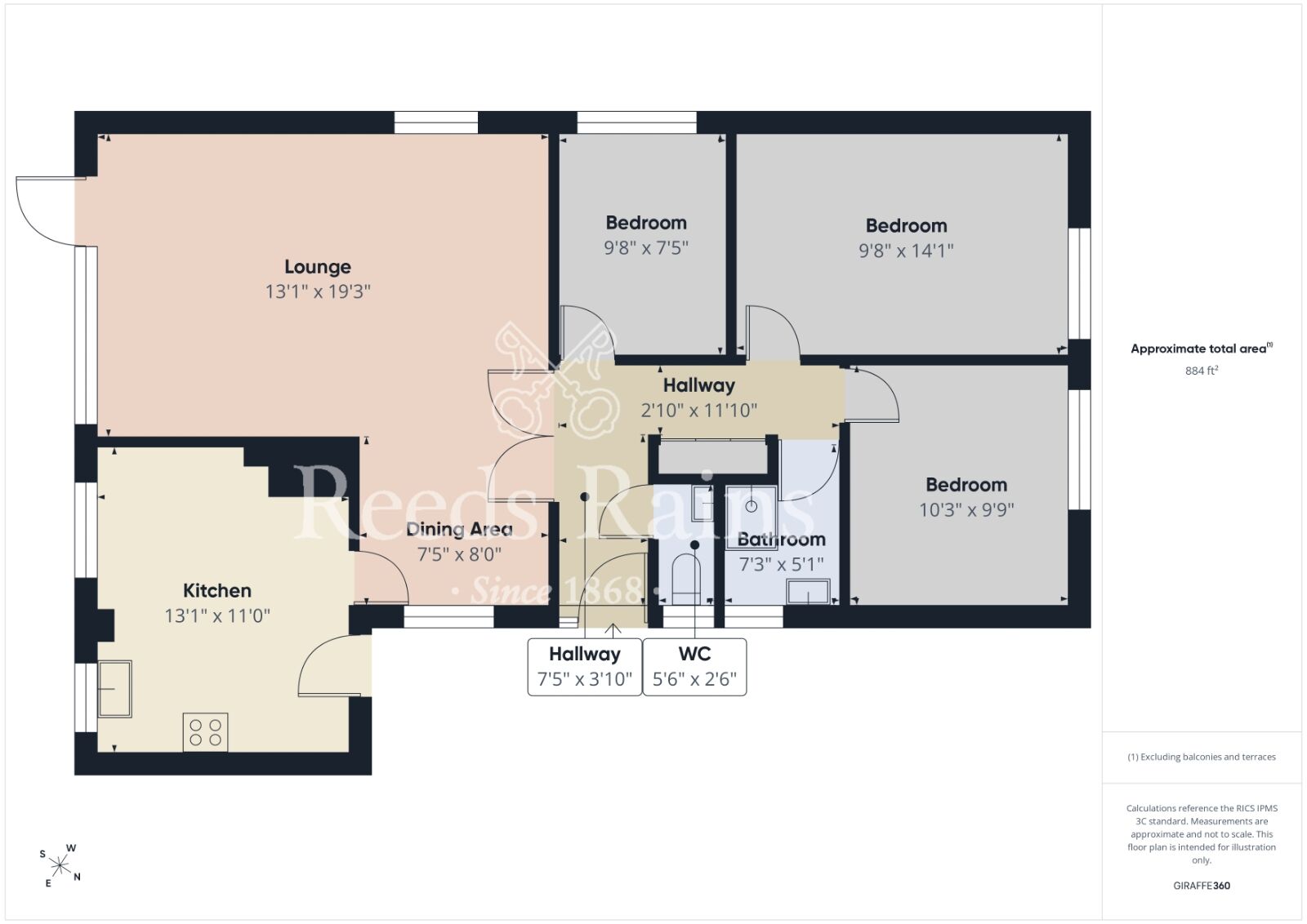 Floorplan of 3 bedroom Detached Bungalow for sale, Ryedale, Guisborough, North Yorkshire, TS14