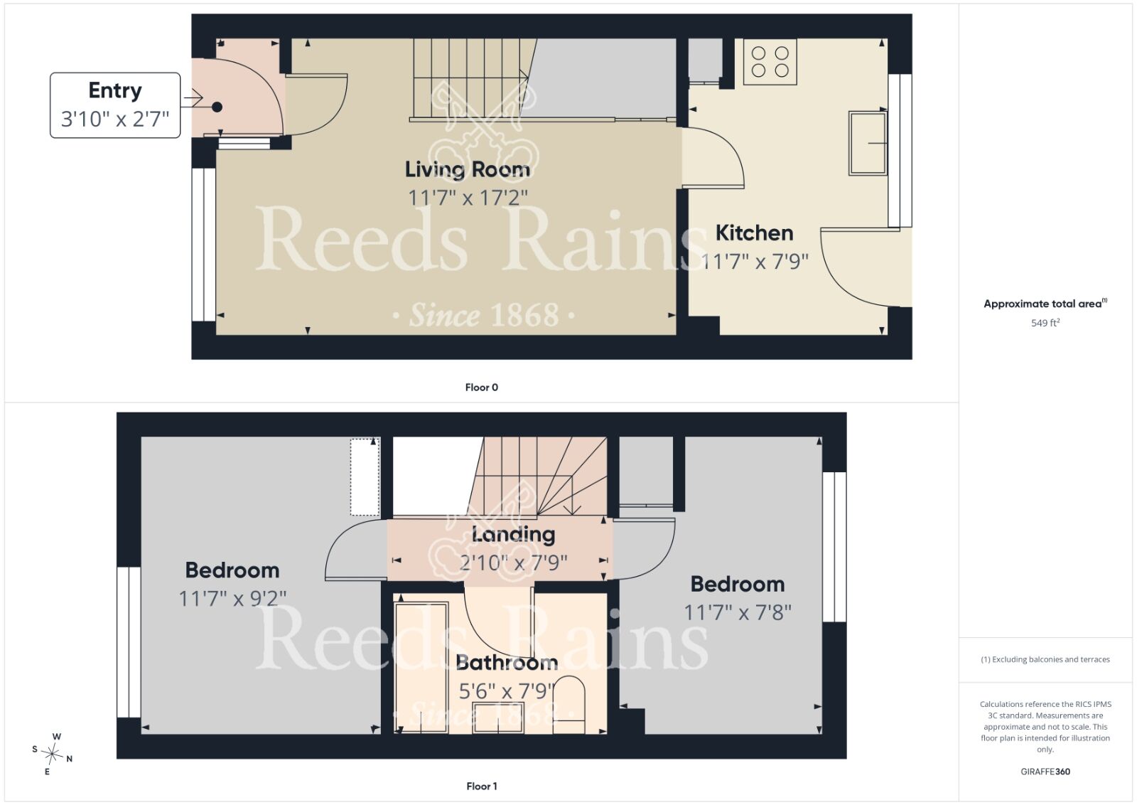 Floorplan of 2 bedroom Mid Terrace House for sale, Ilkley Grove, Guisborough, North Yorkshire, TS14