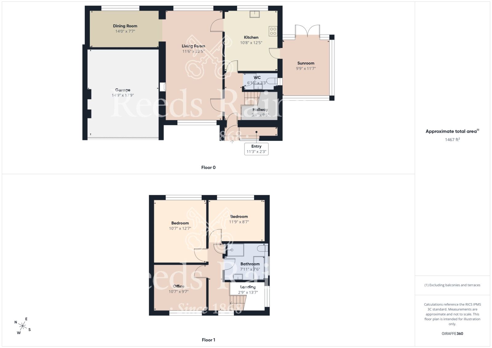 Floorplan of 3 bedroom Detached House for sale, Rosebay Court, Guisborough, North Yorkshire, TS14
