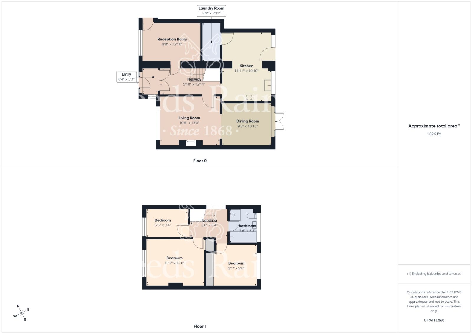 Floorplan of 3 bedroom Semi Detached House for sale, Osprey Close, Guisborough, North Yorkshire, TS14