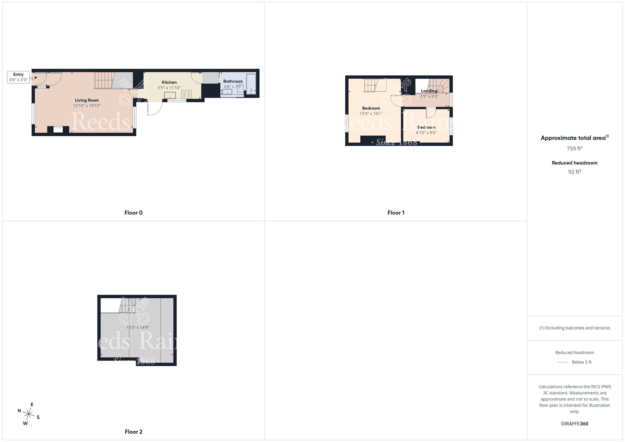 Floorplan of 2 bedroom Mid Terrace Property for sale, Westgate, Guisborough, North Yorkshire, TS14