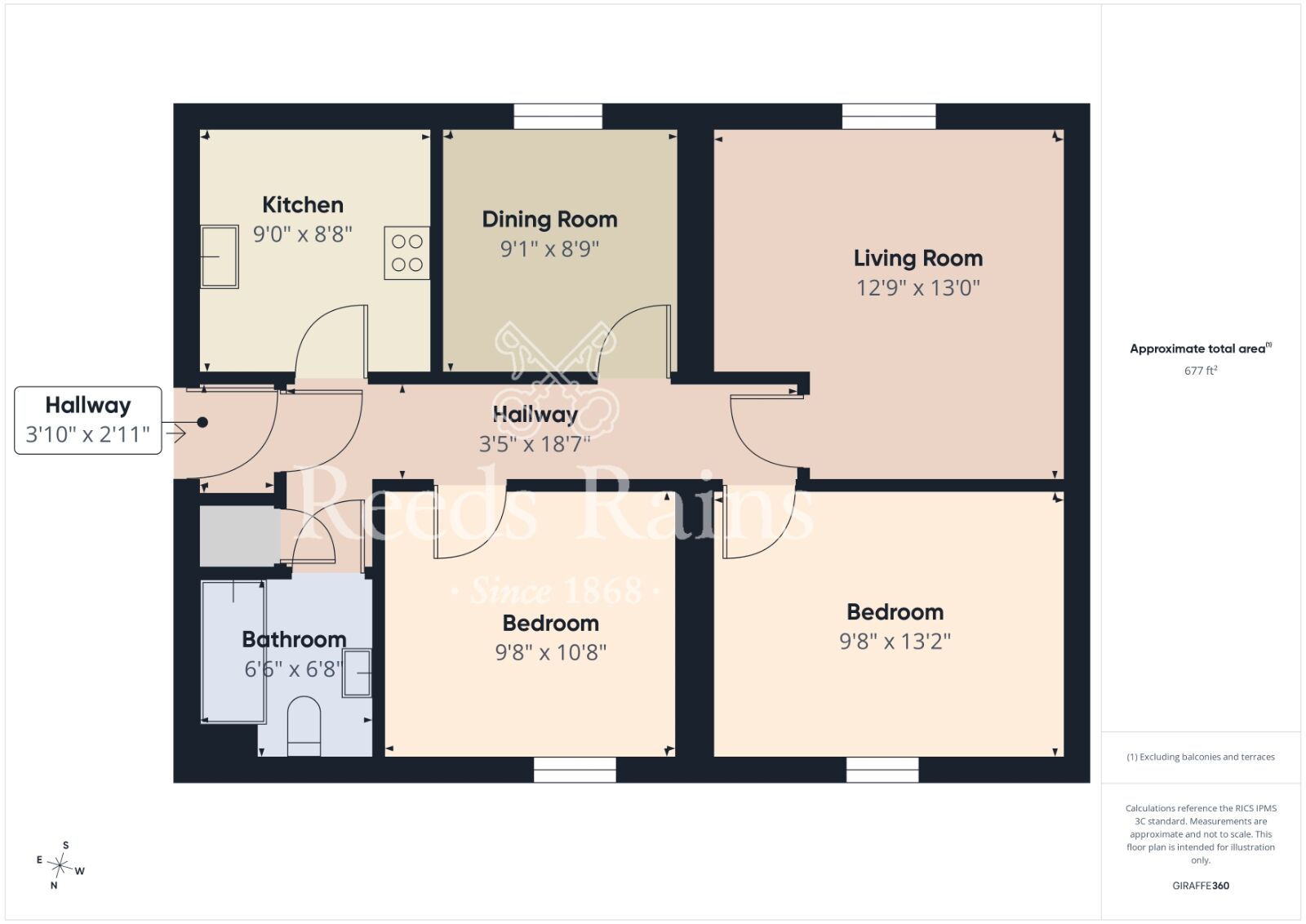 Floorplan of 3 bedroom Flat for sale, Frankfield Mews, Great Ayton, North Yorkshire, TS9