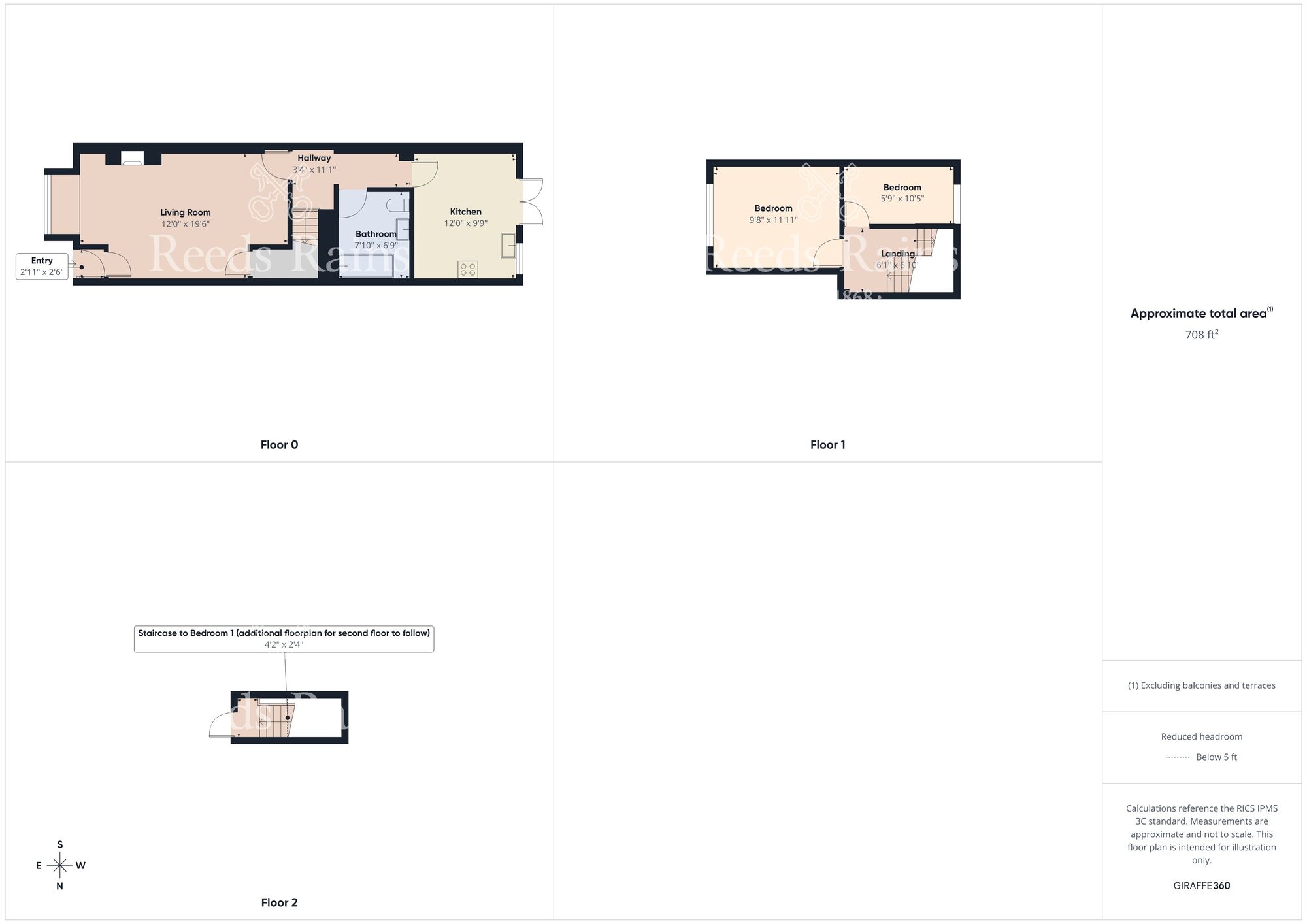 Floorplan of 3 bedroom Mid Terrace House for sale, Cliff Terrace, Marske-by-the-Sea, North Yorkshire, TS11