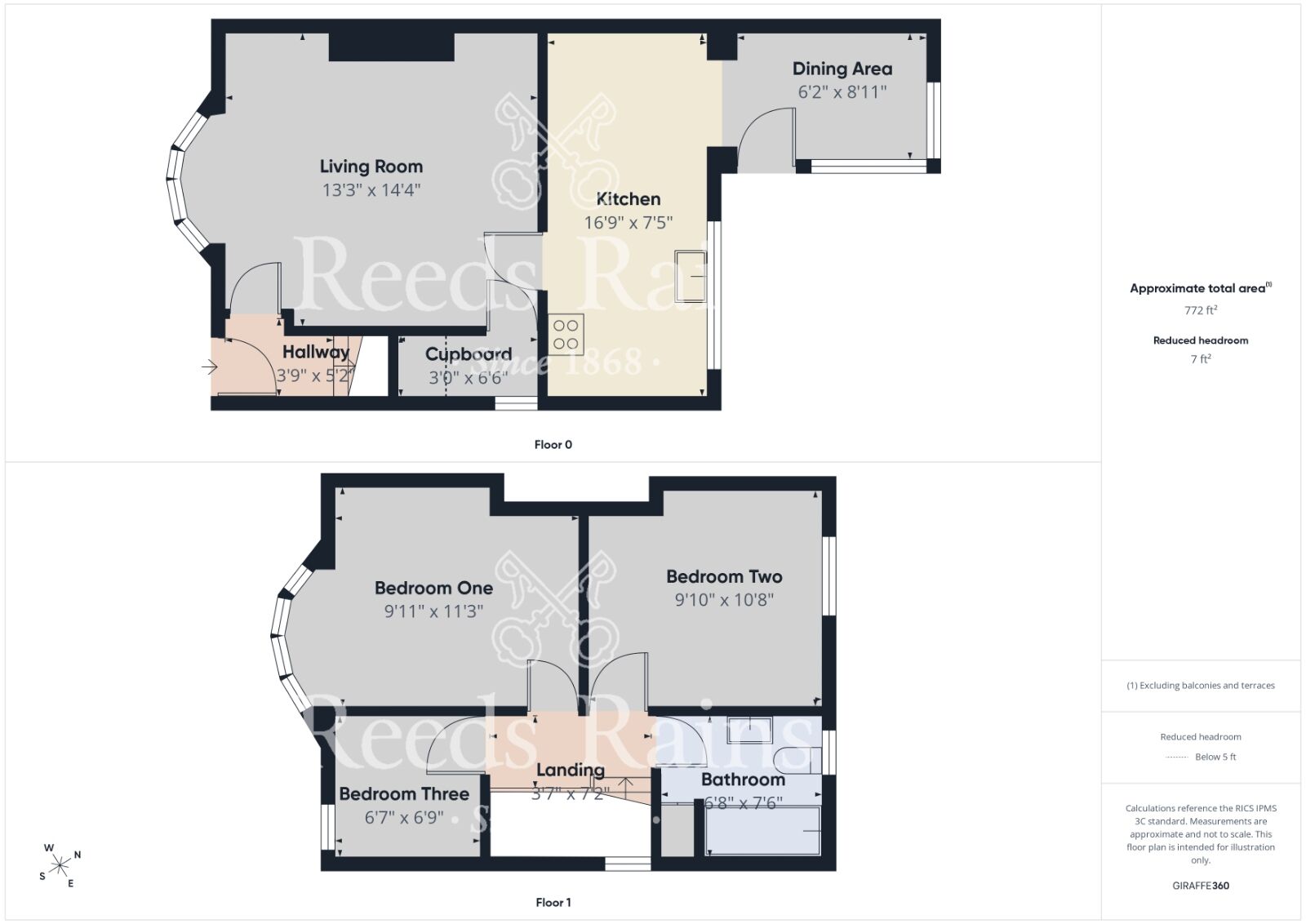 Floorplan of 3 bedroom Semi Detached House for sale, Oak Road, Guisborough, North Yorkshire, TS14