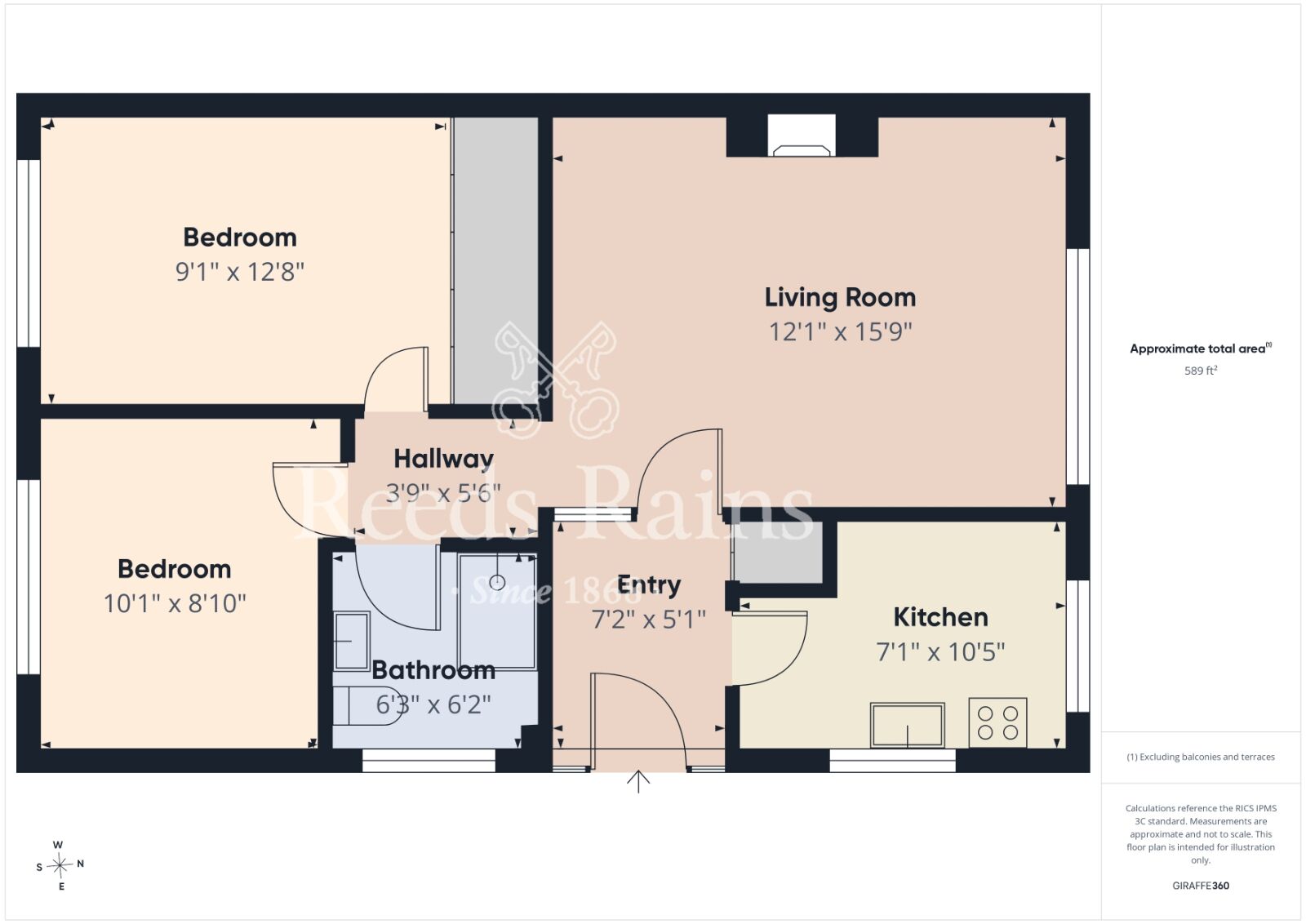 Floorplan of 2 bedroom Semi Detached Bungalow for sale, Swallow Close, Guisborough, North Yorkshire, TS14
