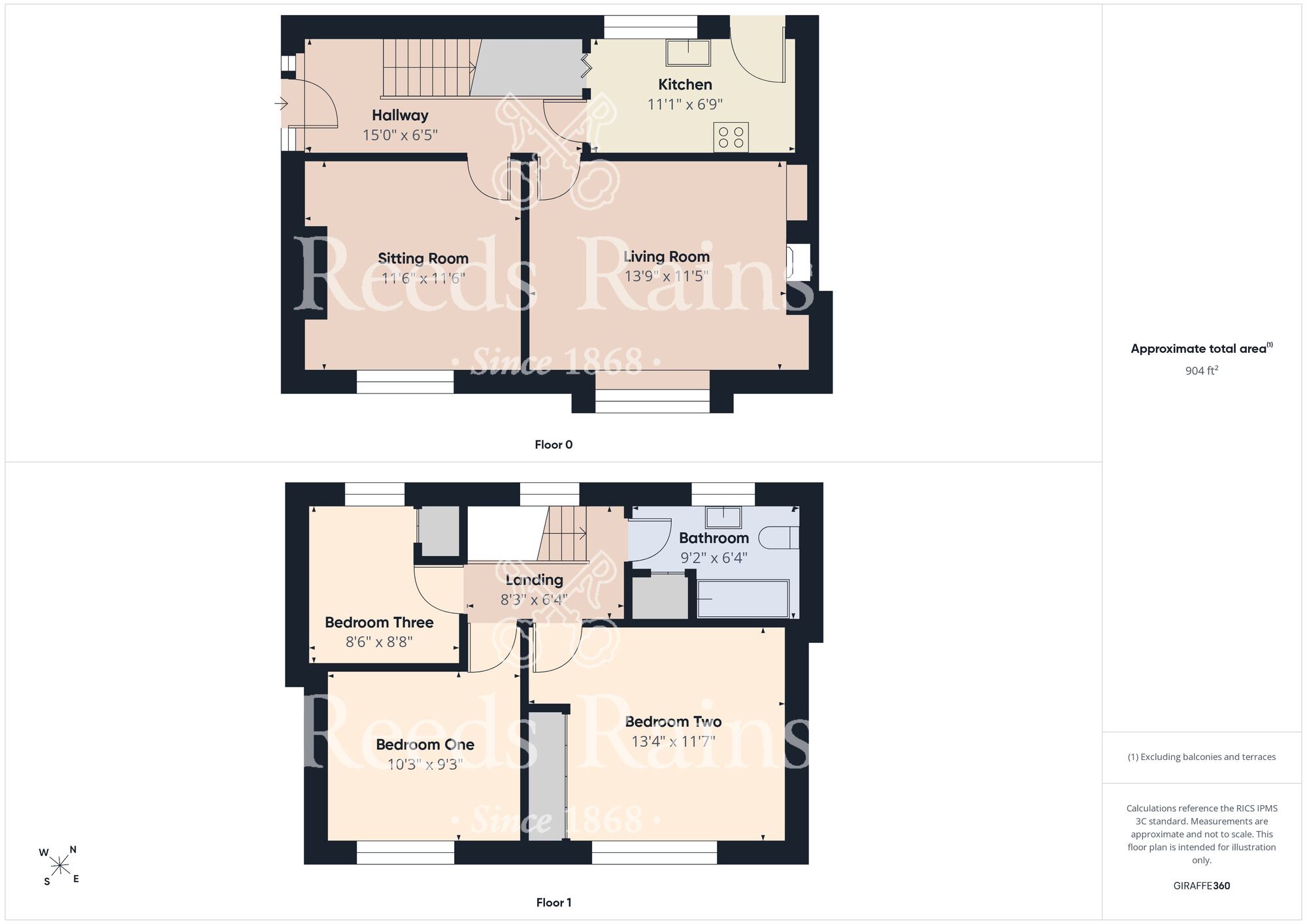 Floorplan of 3 bedroom Semi Detached House for sale, Church Lane, Guisborough, North Yorkshire, TS14