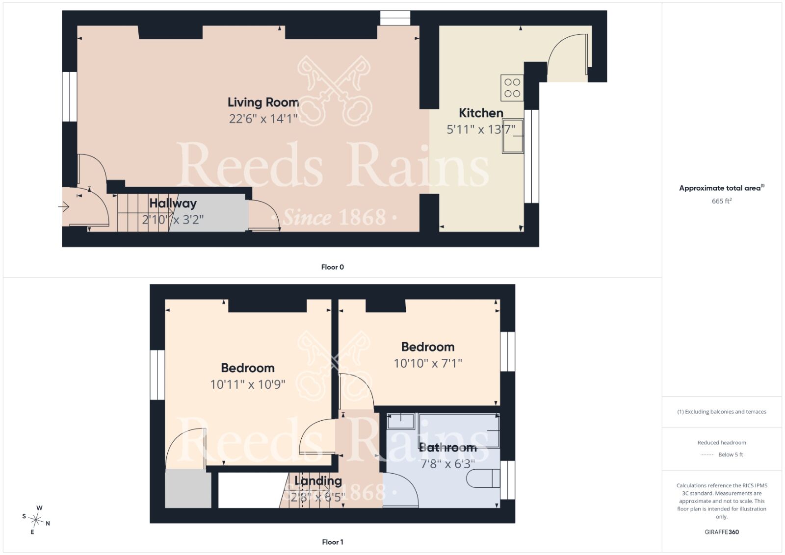 Floorplan of 2 bedroom Semi Detached Property for sale, East Parade, Skelton-in-Cleveland, North Yorkshire, TS12