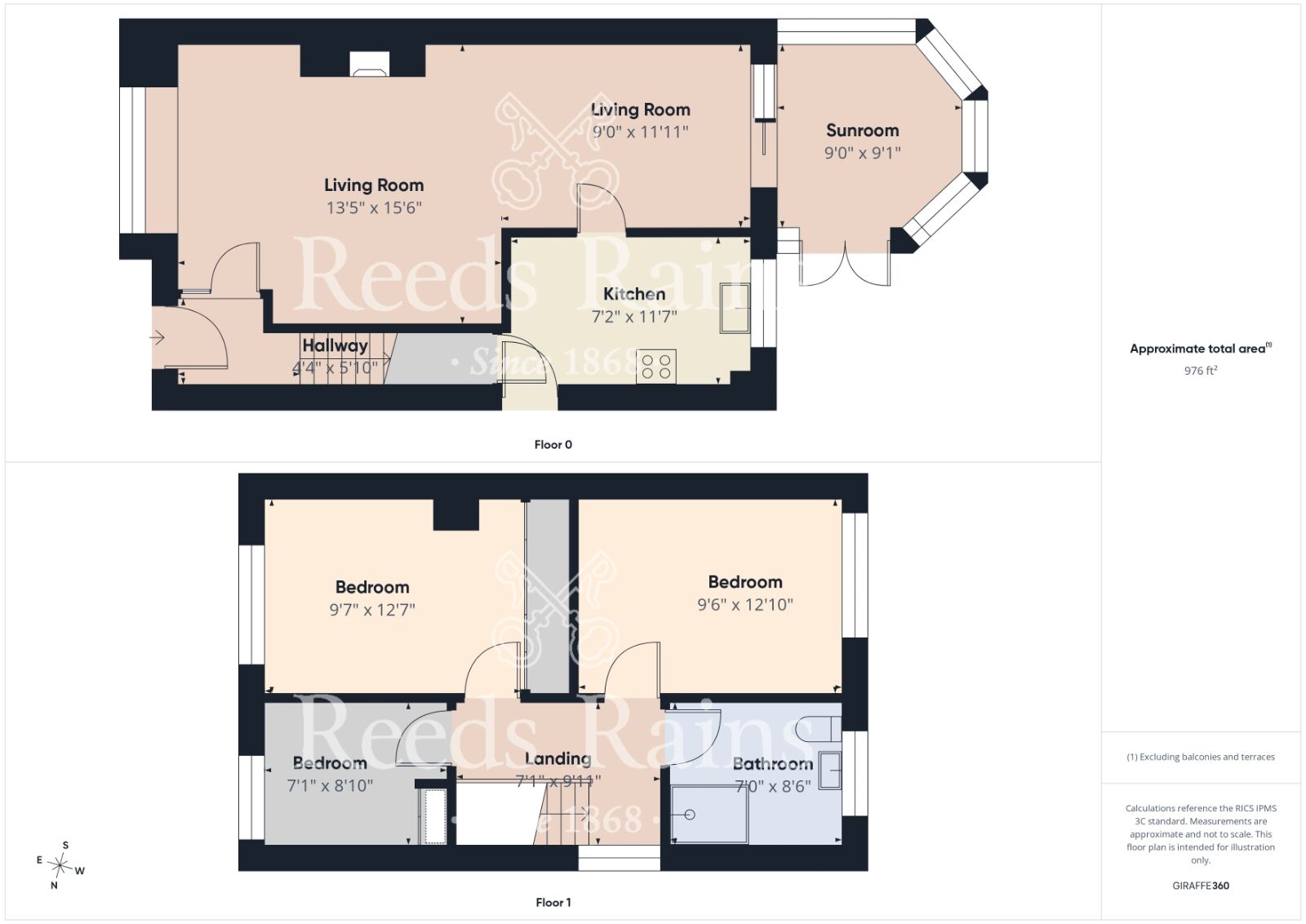 Floorplan of 3 bedroom Semi Detached House for sale, Sinnington Close, Guisborough, North Yorkshire, TS14