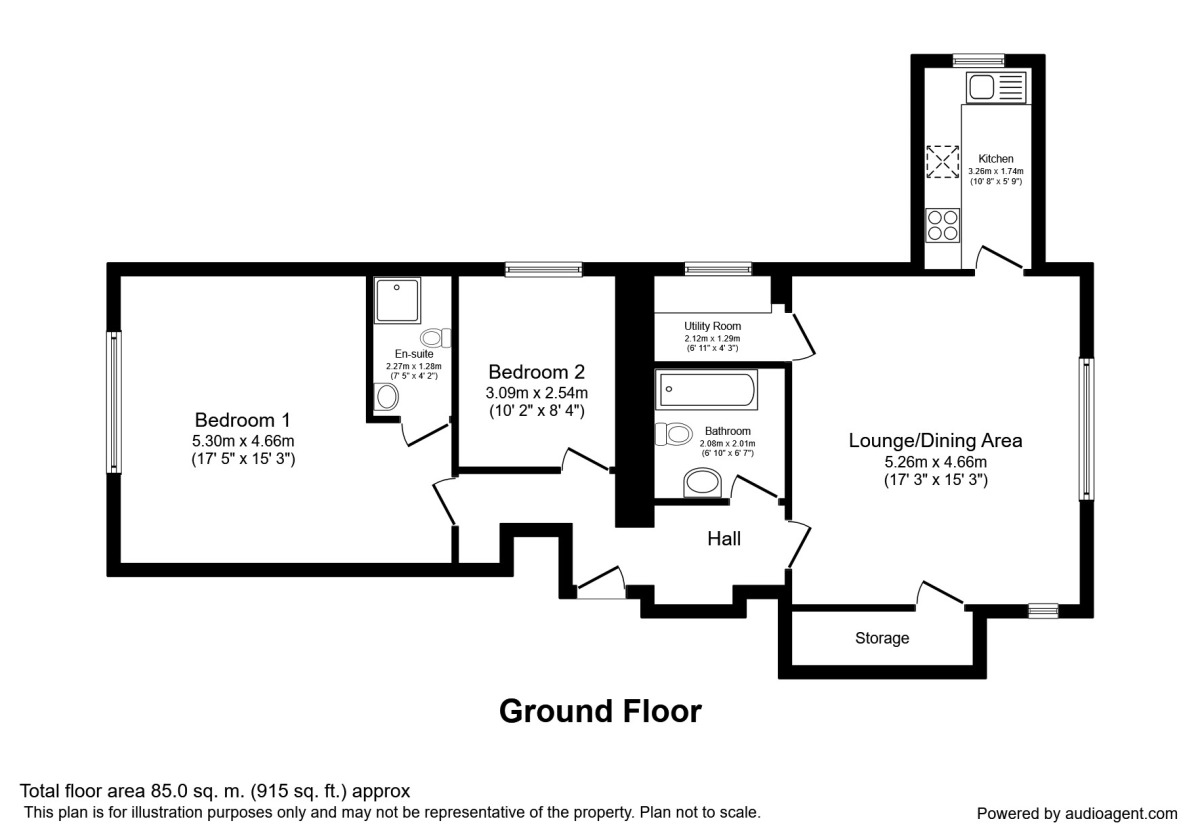 Floorplan of 2 bedroom Flat to rent, 35  Savile Park Road, Halifax, West Yorkshire, HX1
