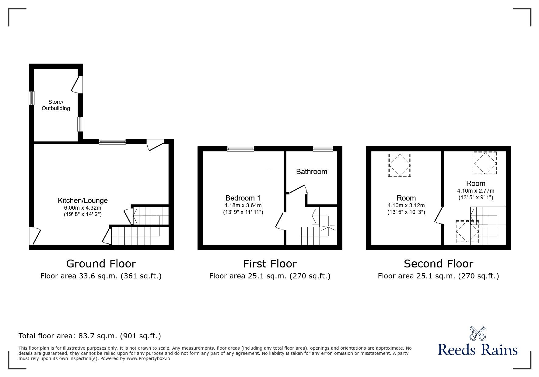 Floorplan of 2 bedroom End Terrace House for sale, Crossley Terrace North, Halifax, West Yorkshire, HX3