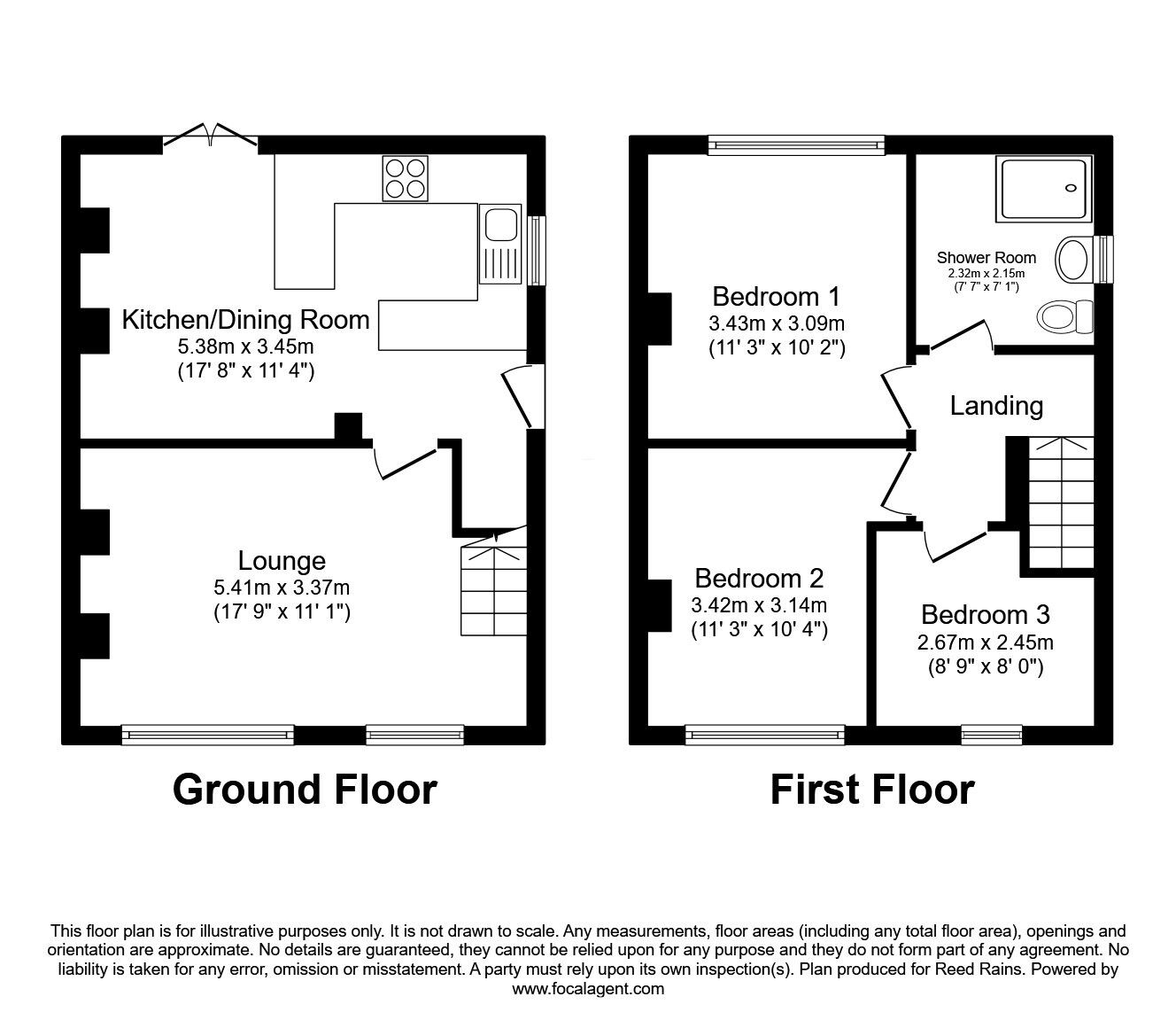 Floorplan of 3 bedroom Semi Detached House for sale, Highmoor Crescent, Brighouse, West Yorkshire, HD6