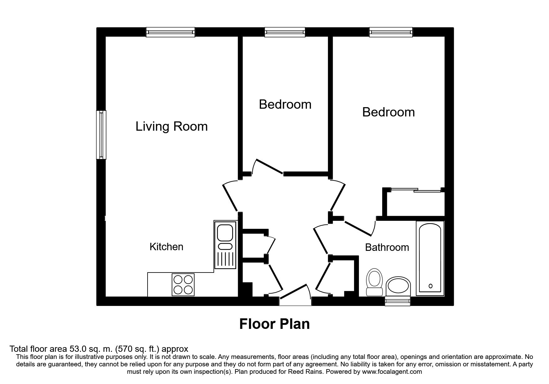 Floorplan of 2 bedroom Flat to rent, Maltings Road, Halifax, West Yorkshire, HX2