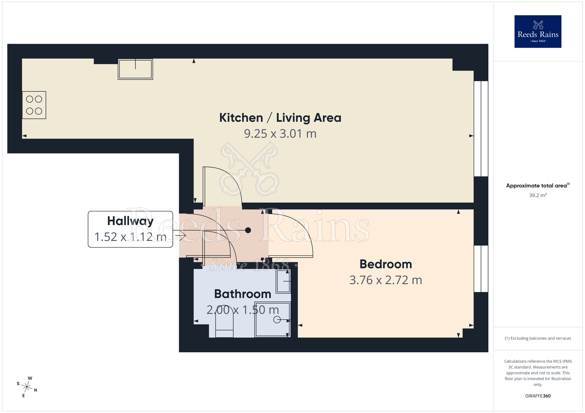 Floorplan of 1 bedroom Flat to rent, Blackwall, Halifax, West Yorkshire, HX1