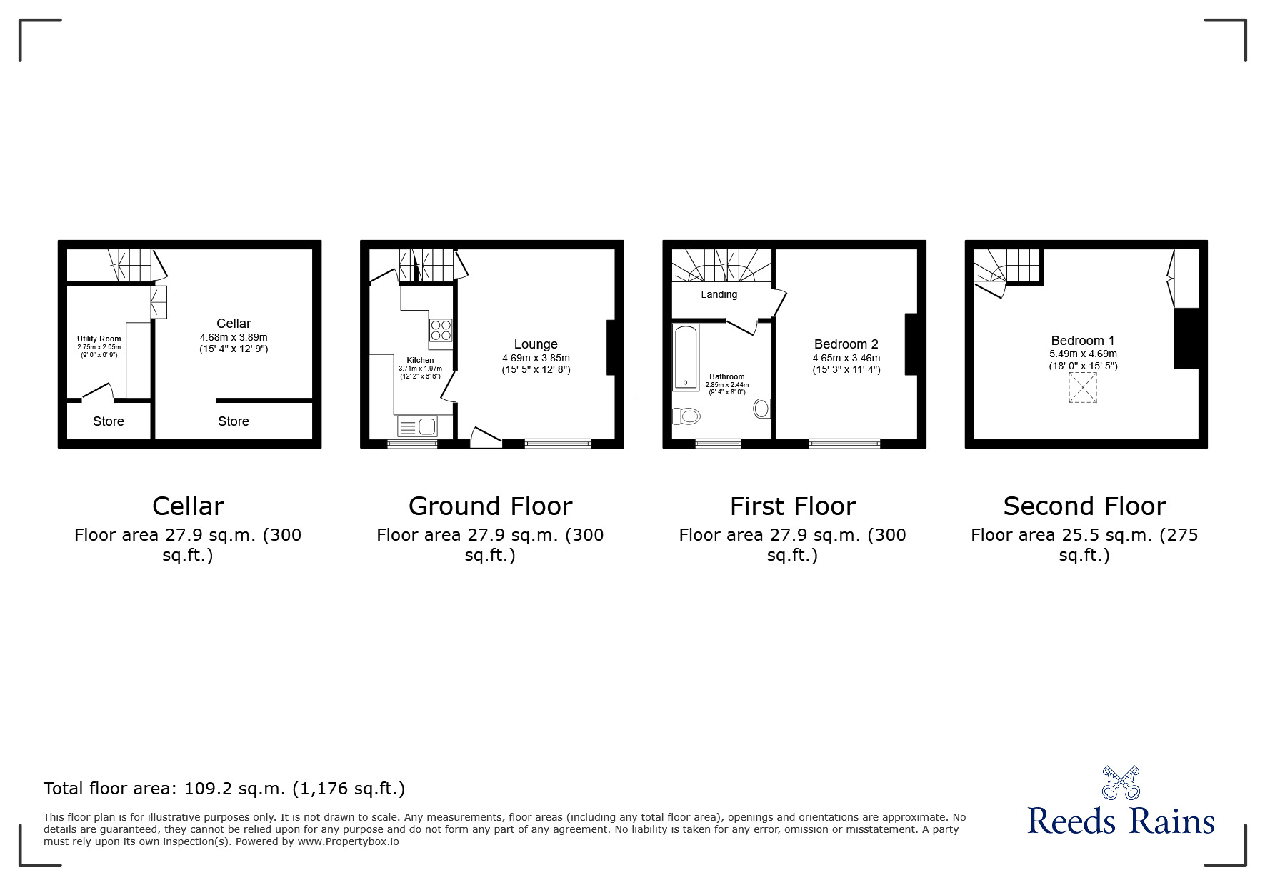 Floorplan of 2 bedroom Mid Terrace House to rent, Hermon Avenue, Halifax, West Yorkshire, HX1