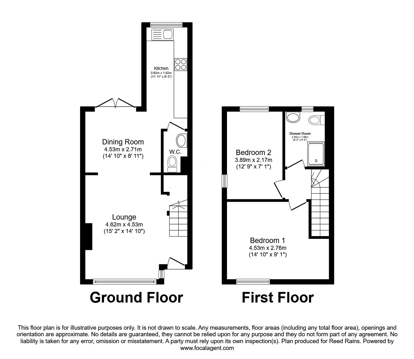 Floorplan of 2 bedroom End Terrace House for sale, The Hame, Stainland Road, Halifax, HX4