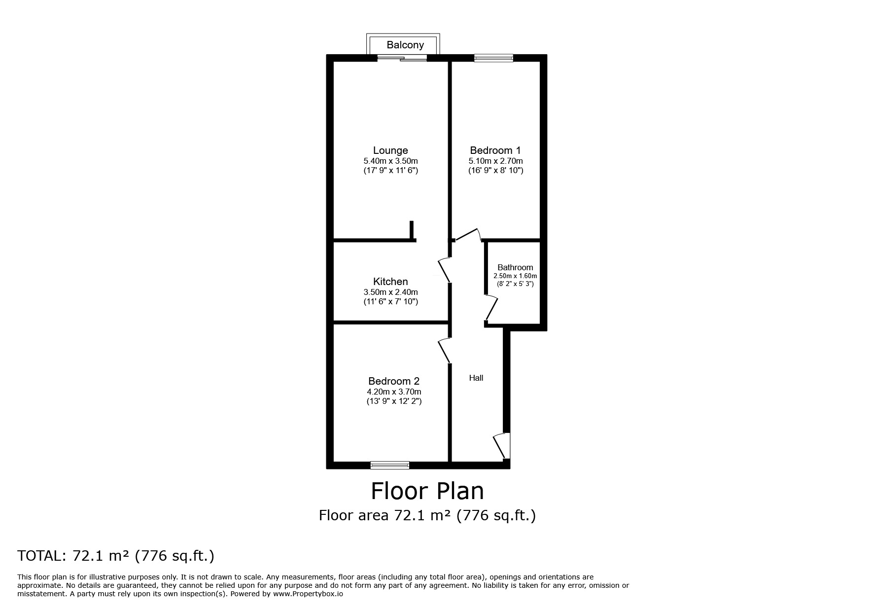 Floorplan of 2 bedroom  Flat for sale, Elland Lane, Elland, West Yorkshire, HX5