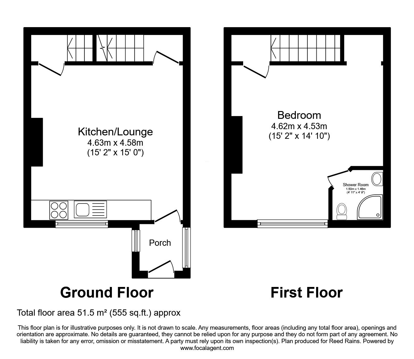 Floorplan of 1 bedroom End Terrace House for sale, Prospect Place, Halifax, West Yorkshire, HX2