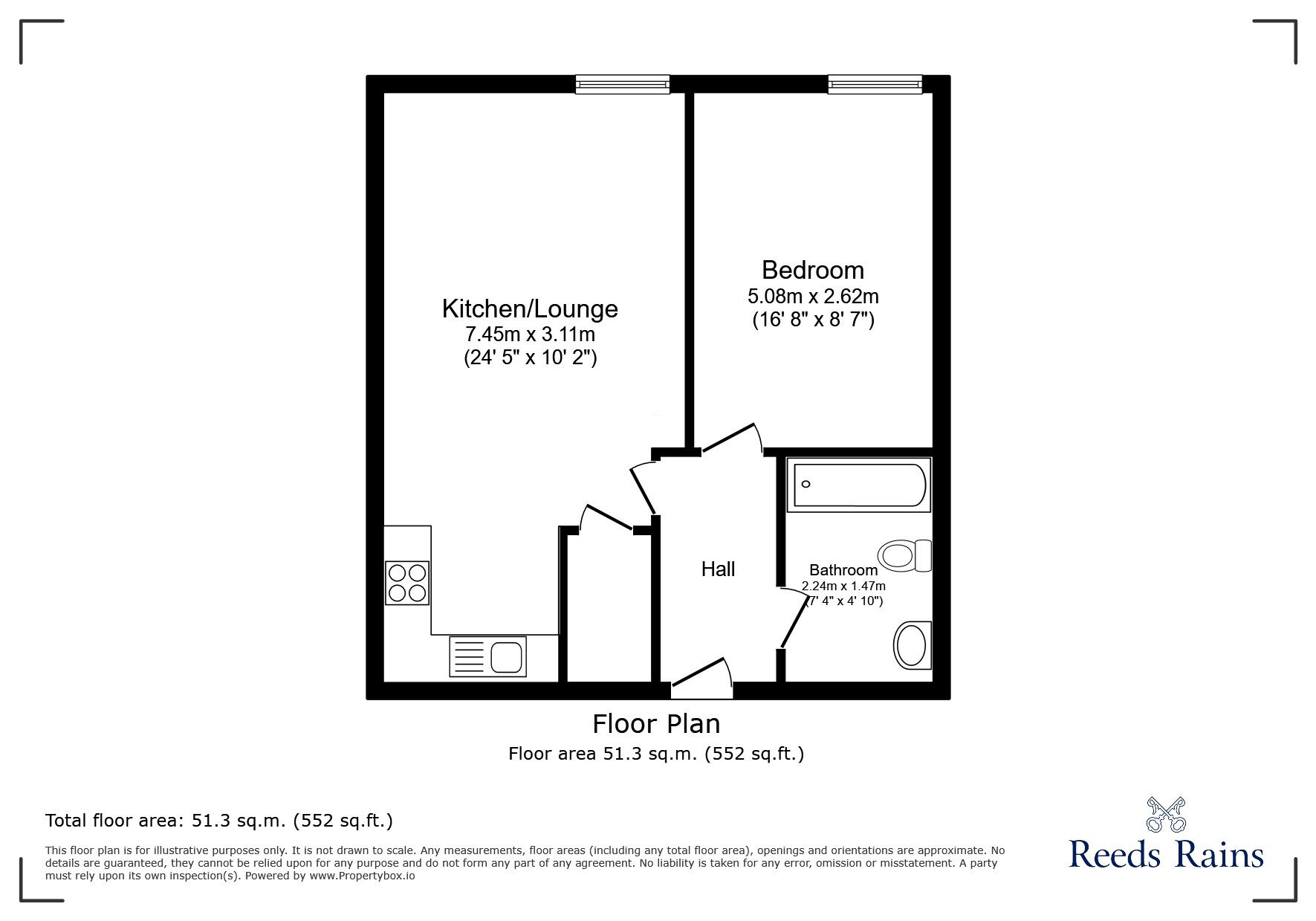 Floorplan of 1 bedroom  Flat to rent, Pellon Lane, Halifax, West Yorkshire, HX1