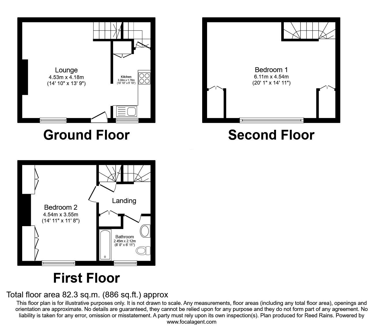 Floorplan of 2 bedroom Mid Terrace House for sale, Dunkirk Terrace, Halifax, West Yorkshire, HX1