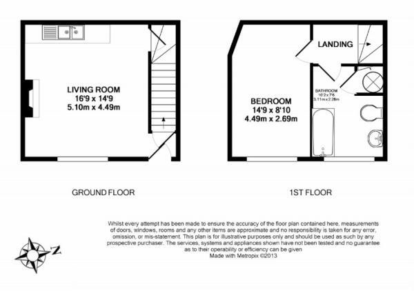 Floorplan of 1 bedroom Mid Terrace House for sale, Union Street, Sowerby Bridge, West Yorkshire, HX6
