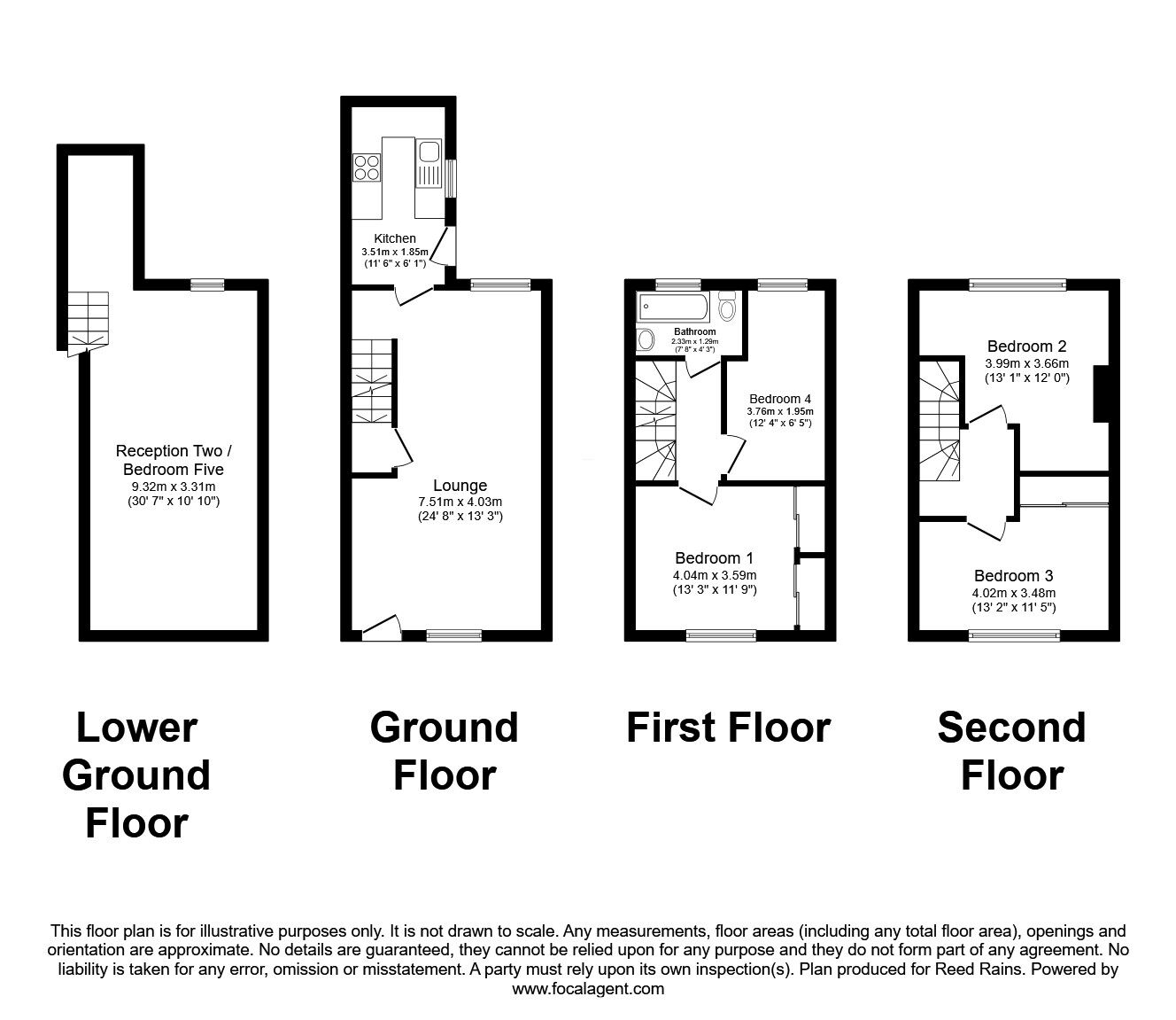 Floorplan of 4 bedroom Mid Terrace House for sale, St. Augustines Terrace, Halifax, West Yorkshire, HX1