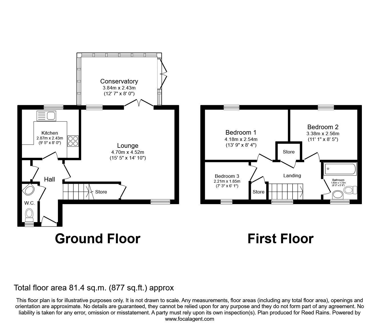 Floorplan of 3 bedroom End Terrace House for sale, Cobblestones Drive, Illingworth, West Yorkshire, HX2