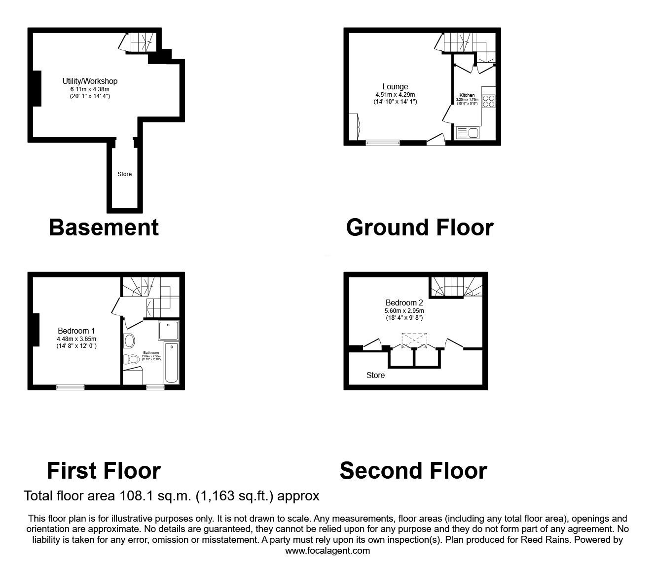 Floorplan of 2 bedroom Mid Terrace House for sale, Clover Hill Terrace, Halifax, West Yorkshire, HX1