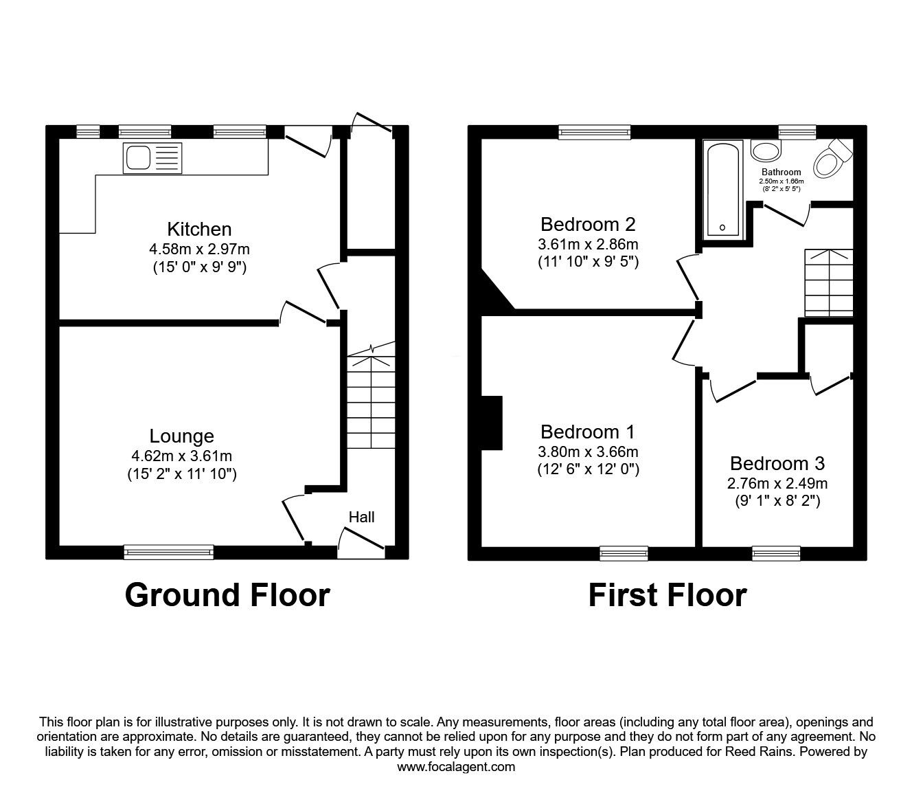 Floorplan of 3 bedroom Mid Terrace House for sale, Woodhall Crescent, Halifax, West Yorkshire, HX3