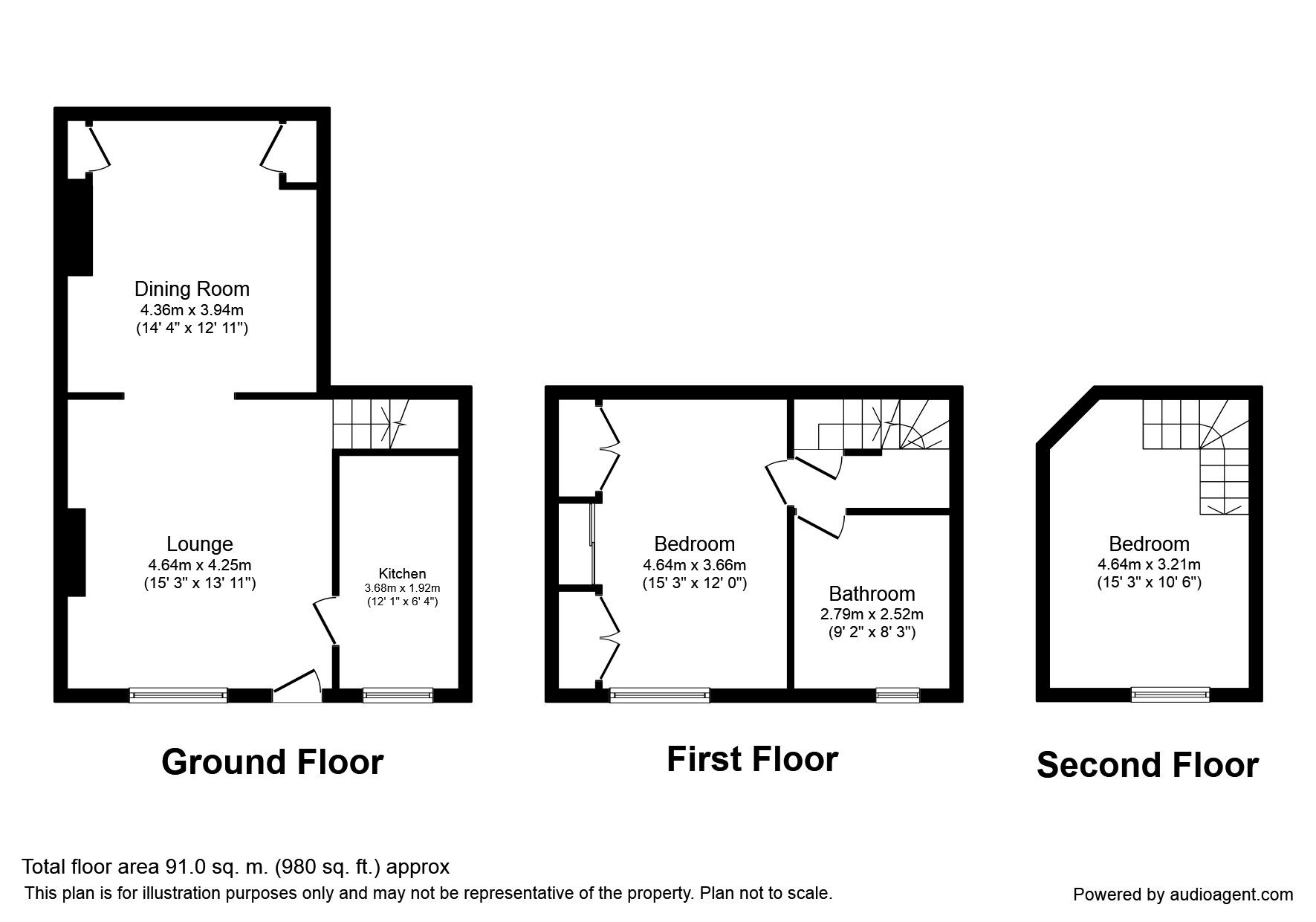 Floorplan of 2 bedroom Mid Terrace House for sale, Fixby Avenue, Halifax, West Yorkshire, HX2
