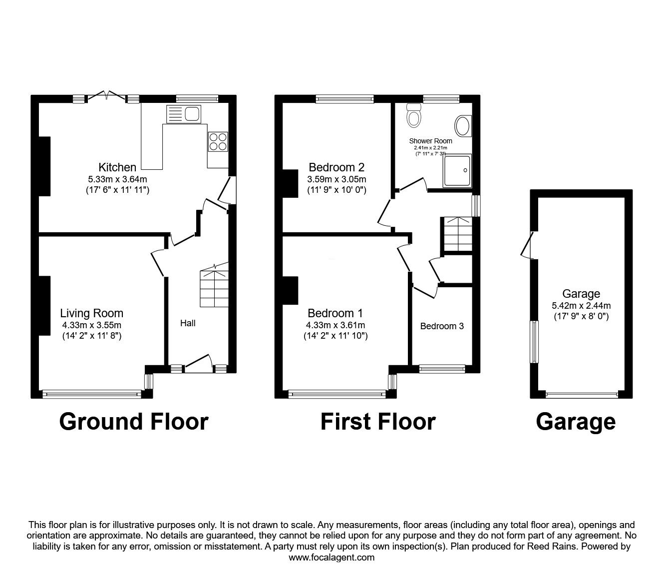 Floorplan of 3 bedroom Semi Detached House for sale, Illingworth Drive, Halifax, West Yorkshire, HX2