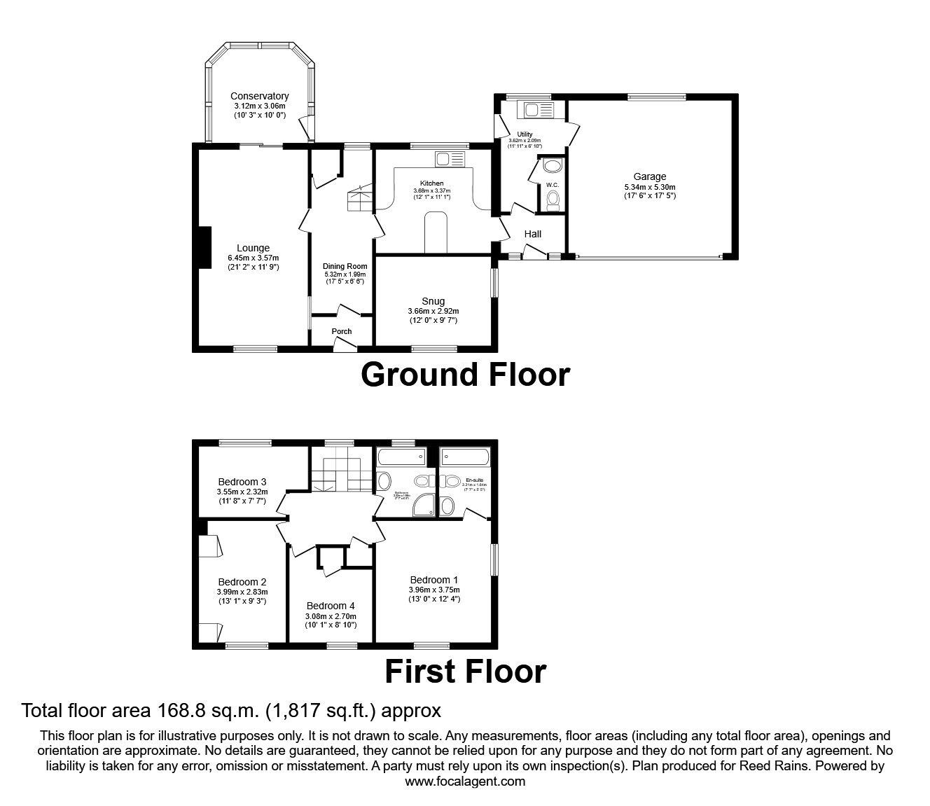 Floorplan of 4 bedroom Detached House for sale, Mossy Bank Close, Queensbury, West Yorkshire, BD13