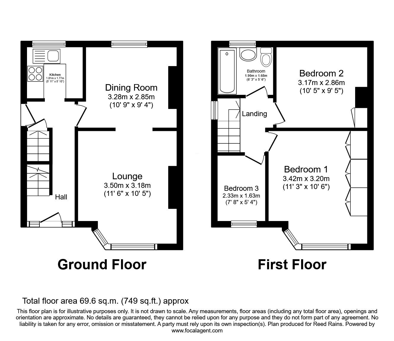Floorplan of 3 bedroom Semi Detached House for sale, Warley Road, Halifax, West Yorkshire, HX2