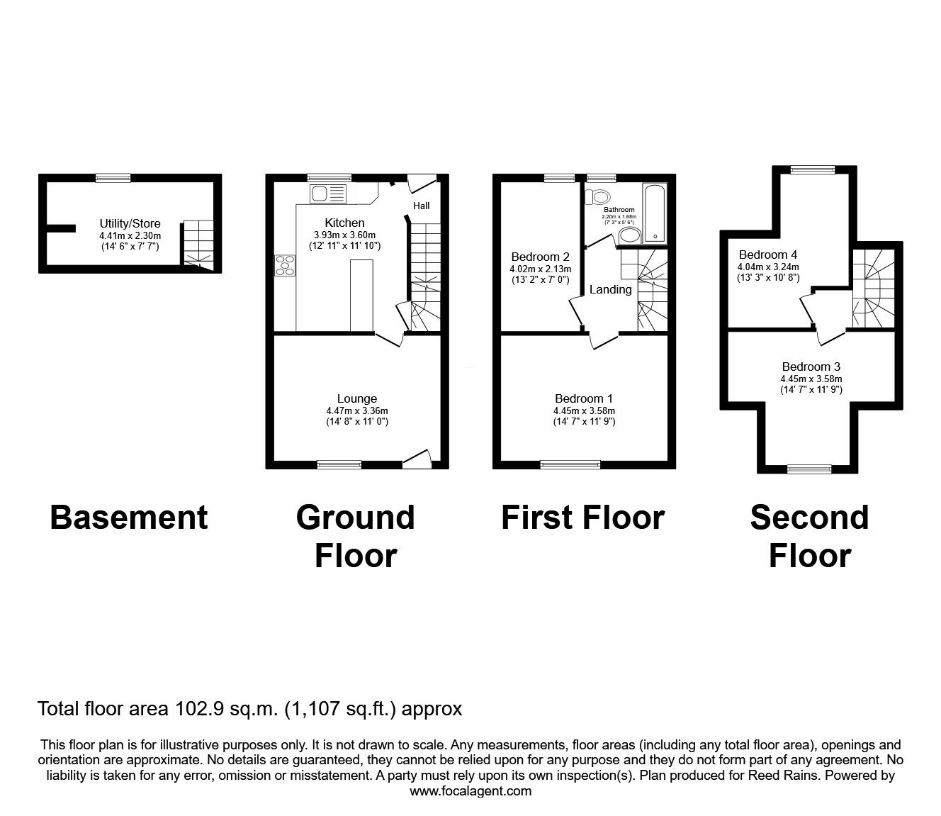 Floorplan of 4 bedroom End Terrace House for sale, Westbury Terrace, Halifax, West Yorkshire, HX1