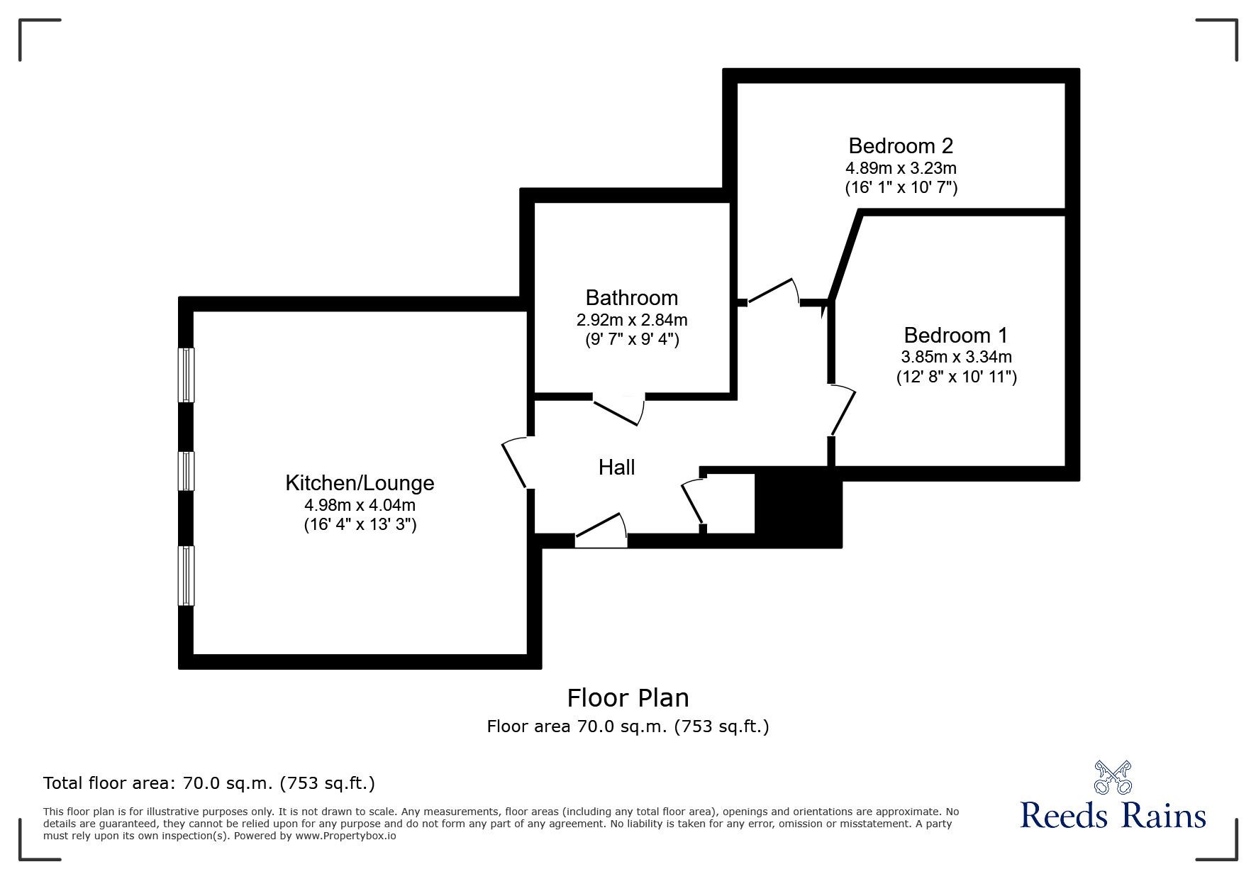 Floorplan of 2 bedroom  Flat for sale, Butlers View, Boothtown, West Yorkshire, HX3