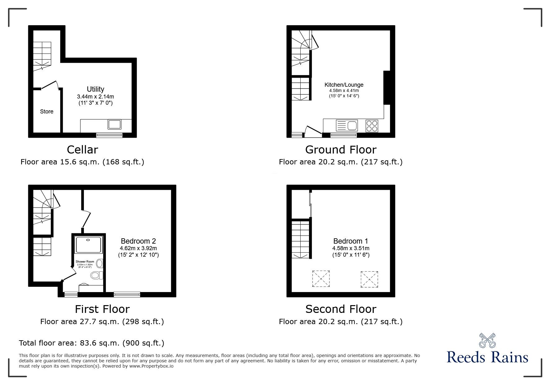 Floorplan of 2 bedroom End Terrace House to rent, Industrial Place, Halifax, West Yorkshire, HX1