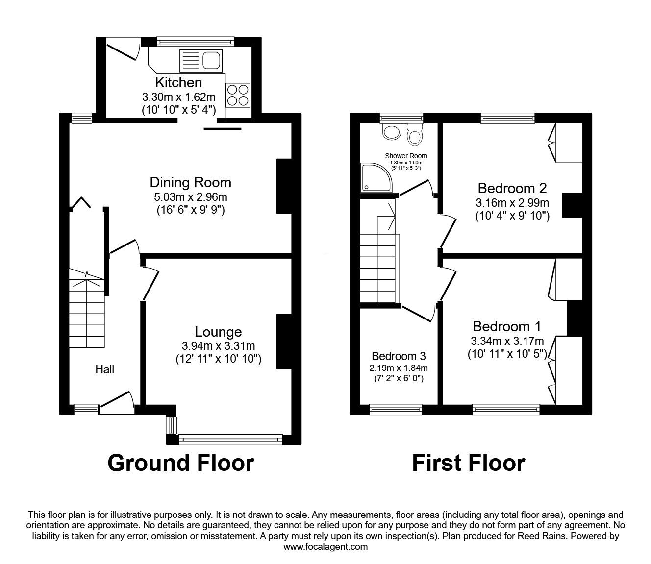 Floorplan of 3 bedroom Mid Terrace House for sale, Newlands Grove, Halifax, West Yorkshire, HX3