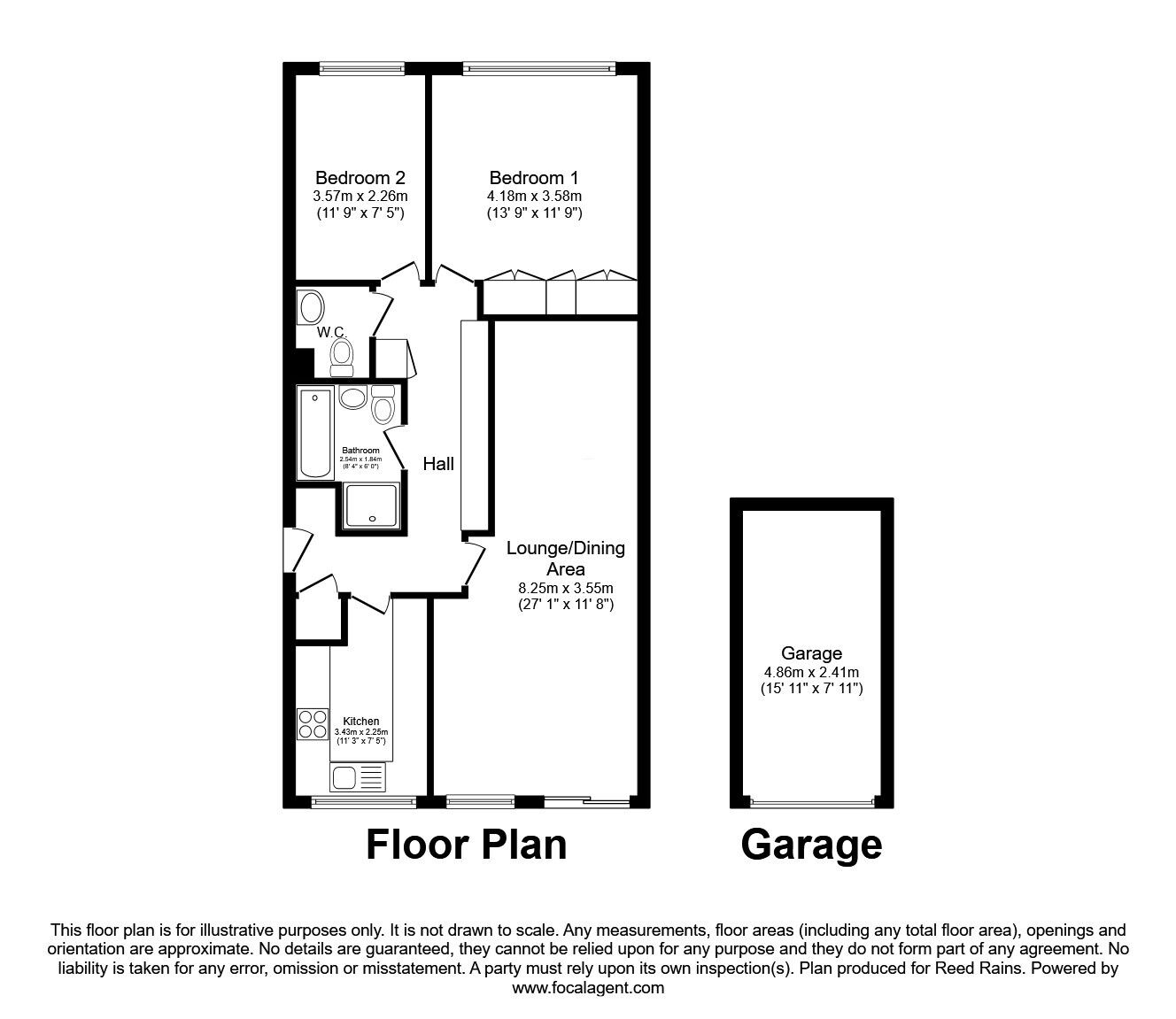Floorplan of 2 bedroom  Flat for sale, Eastwood Court, Albert Promenade, West Yorkshire, HX3