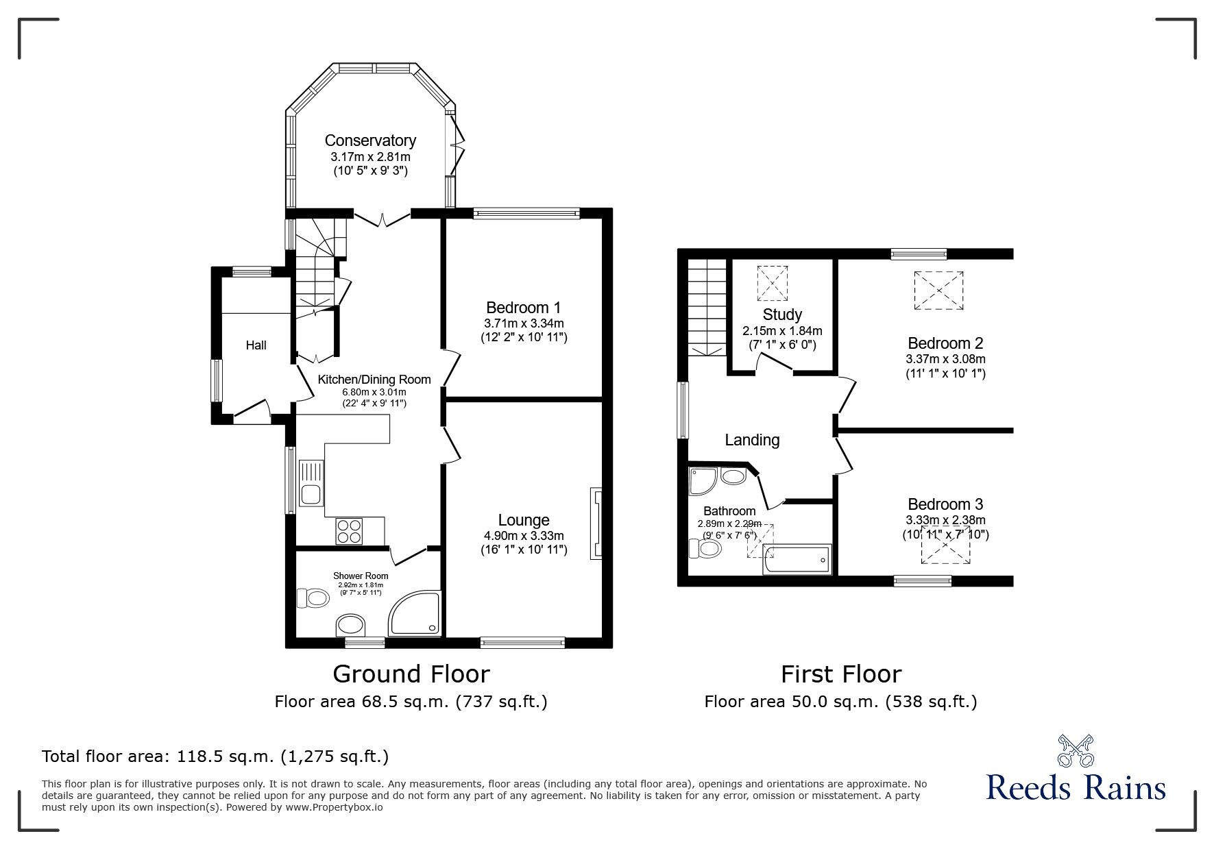 Floorplan of 3 bedroom Semi Detached Bungalow to rent, Whittle Crescent, Clayton, West Yorkshire, BD14