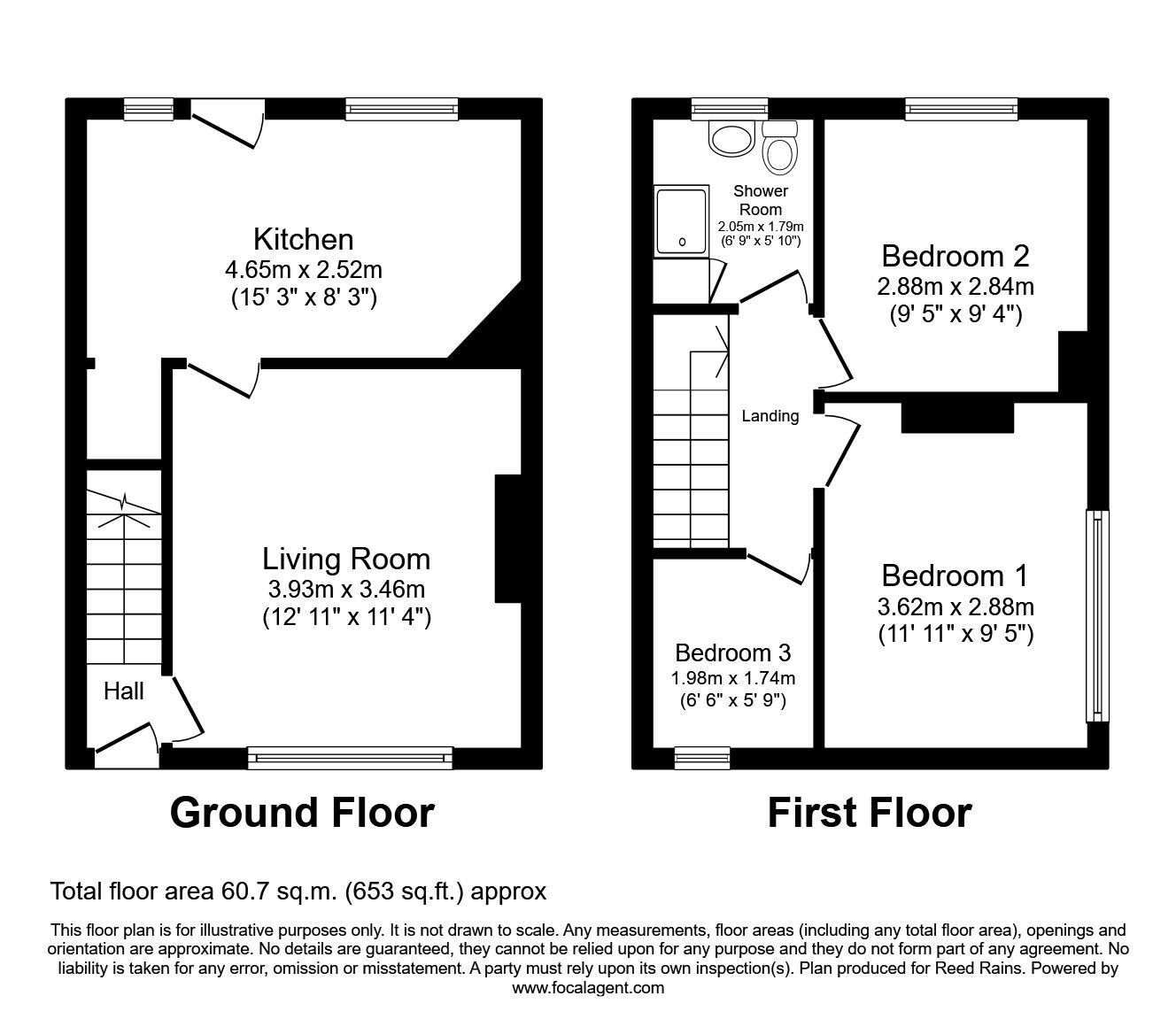 Floorplan of 3 bedroom End Terrace House for sale, Boothtown Road, Halifax, West Yorkshire, HX3