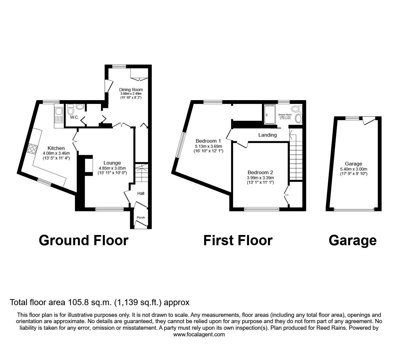 Floorplan of 2 bedroom Semi Detached House for sale, Upper West Scausby, Halifax, West Yorkshire, HX2