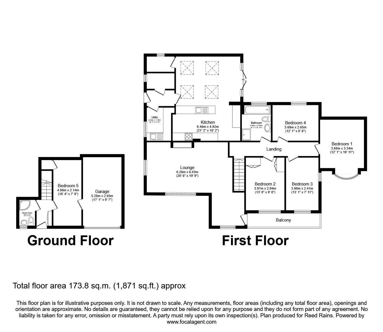 Floorplan of 5 bedroom Detached House for sale, Cannon Hall Close, Brighouse, West Yorkshire, HD6