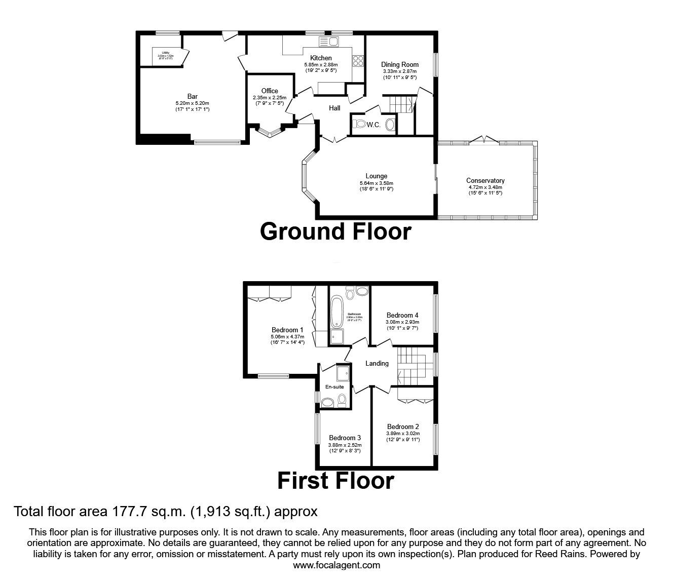 Floorplan of 4 bedroom Detached House for sale, Heath Lea, Halifax, West Yorkshire, HX1
